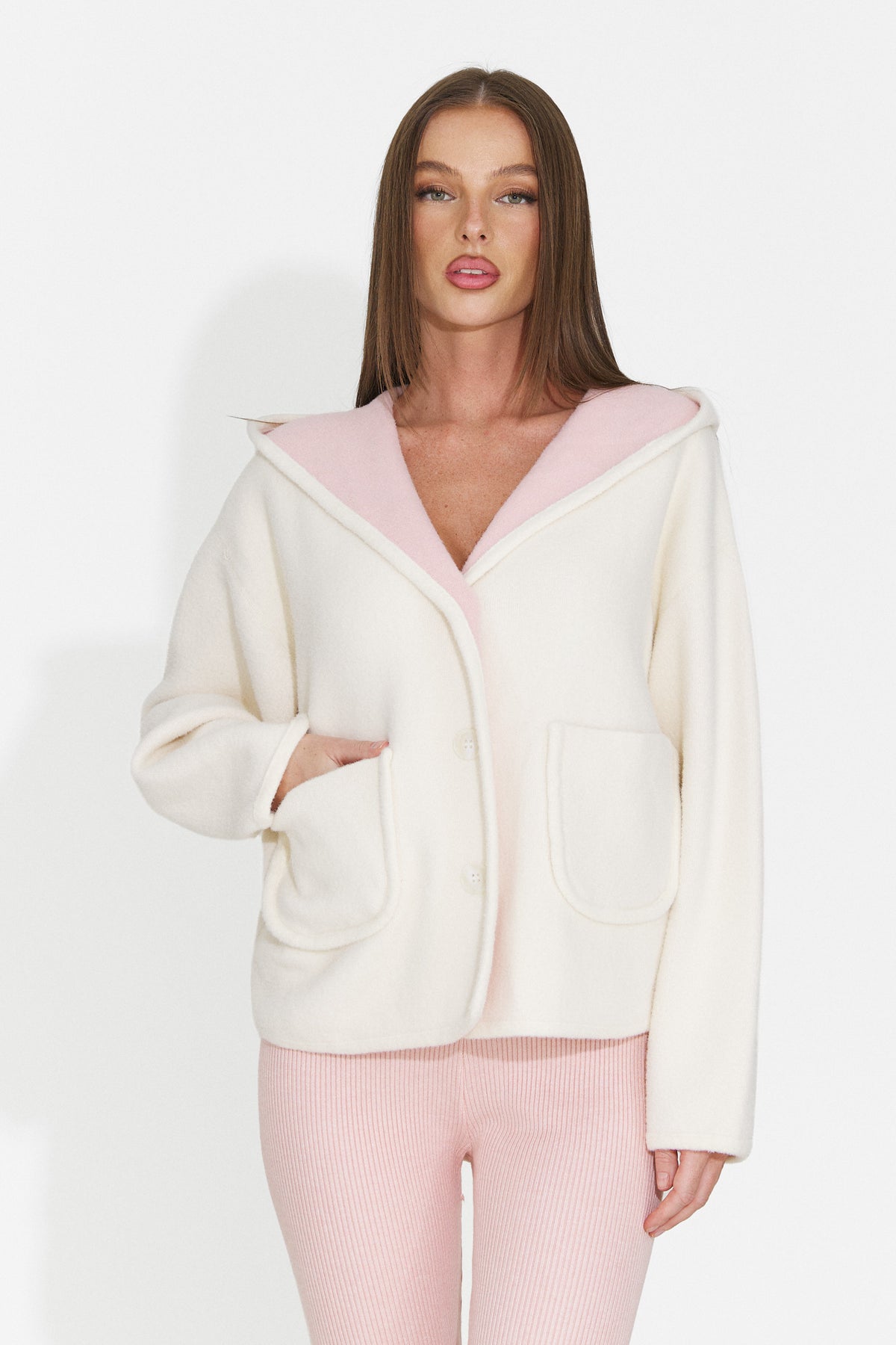 Jacheta casual roz Ratvesia Bogas