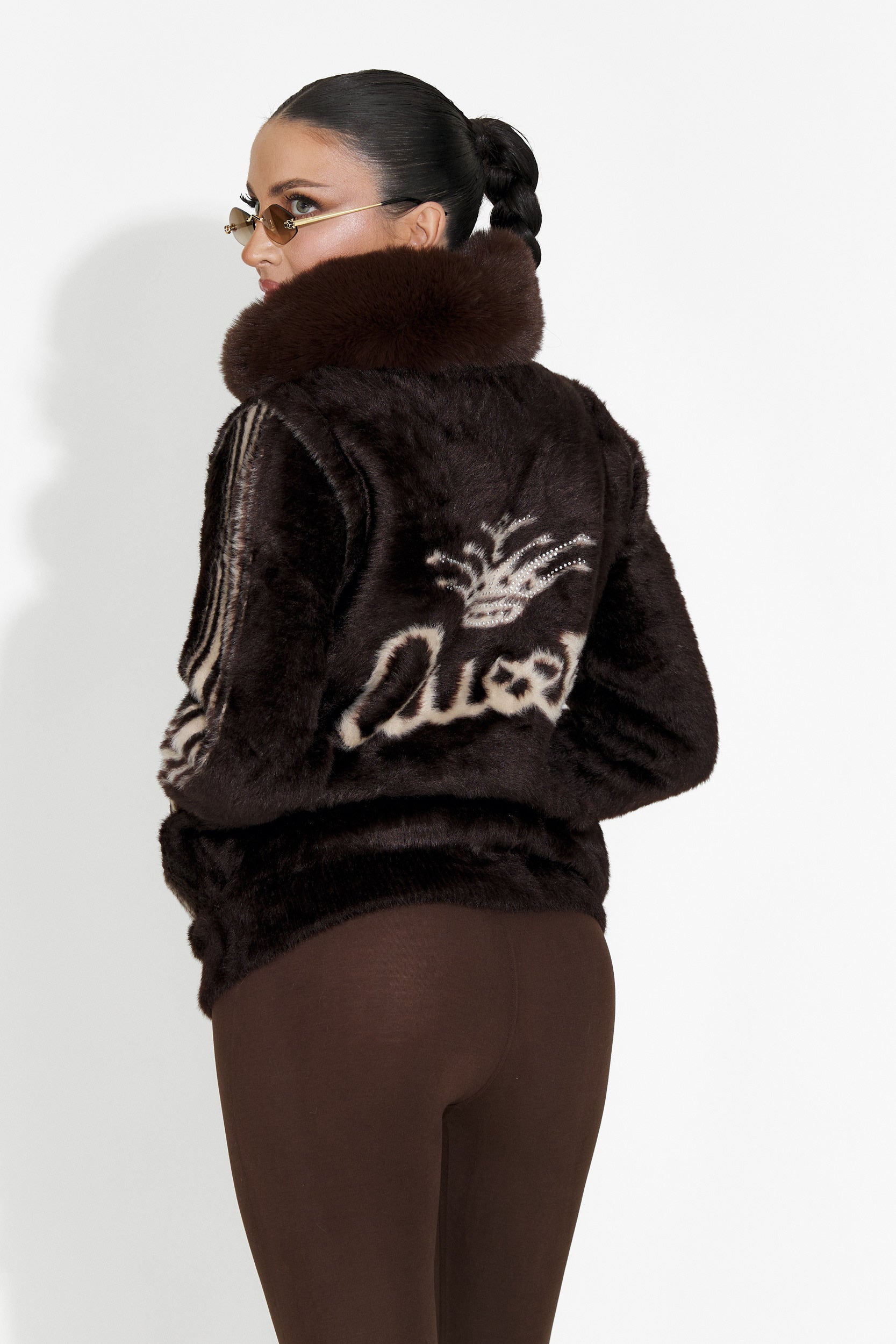 Kurtka damska casual 2 strony brąz beż Valoria Bogas