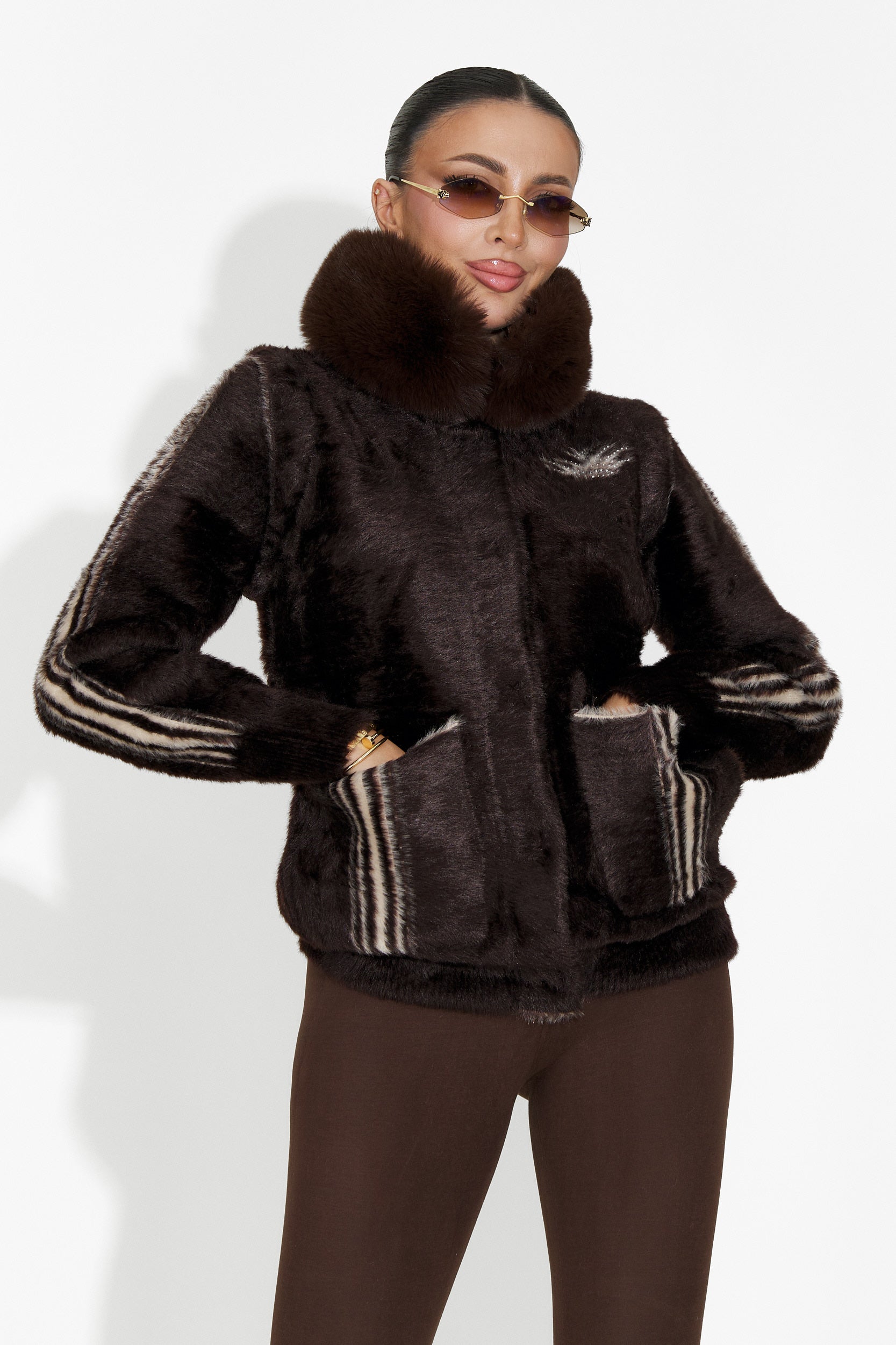 Valoria Bogas Casual Women's Jacket 2 Sides Brown Beige