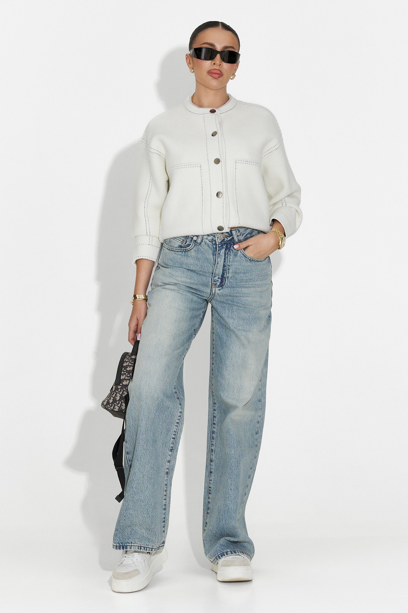 Γυναικείο casual λευκό μπουφάν Emalin Bogas