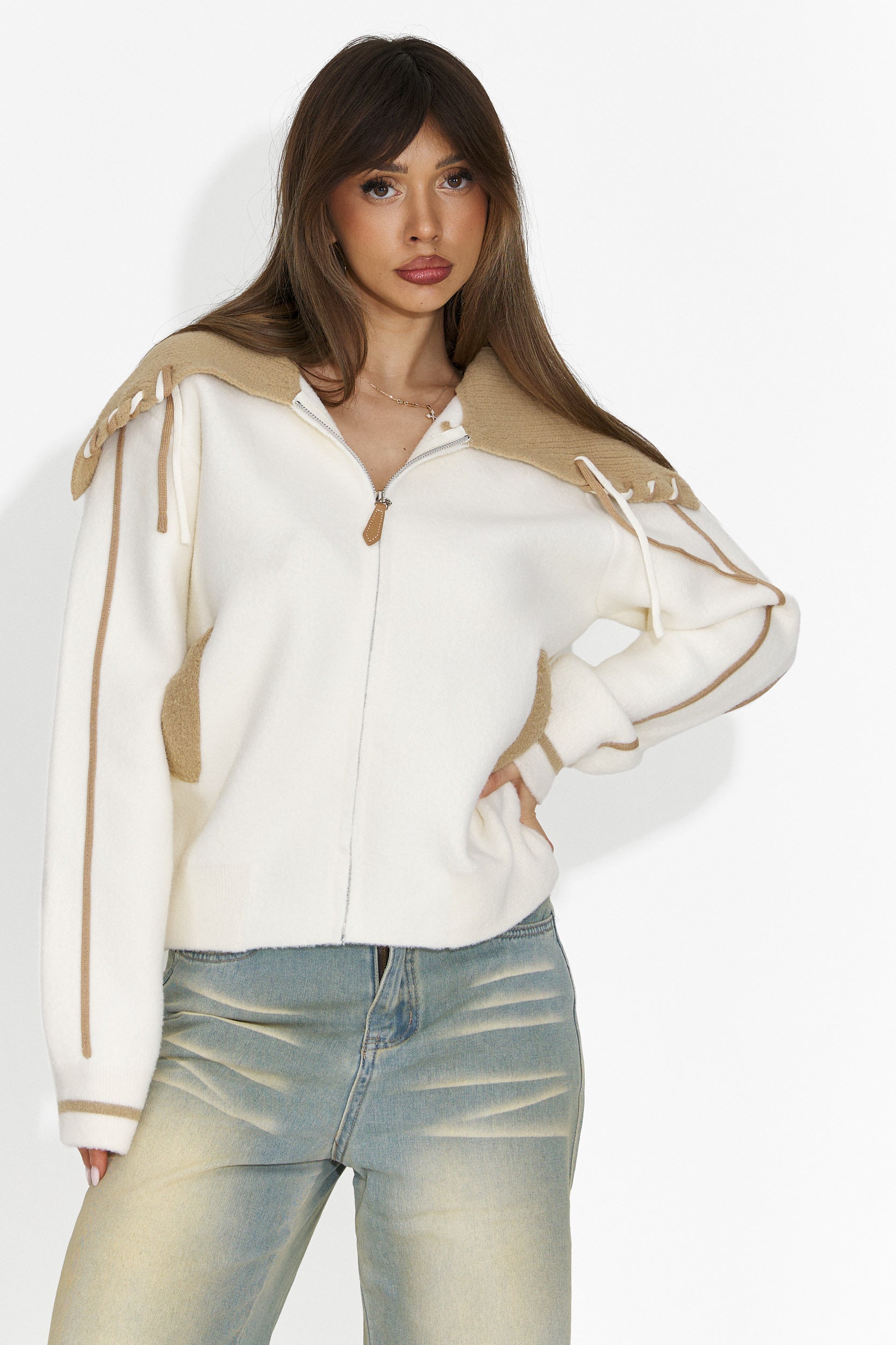 Women's casual beige jacket Jolina Bogas