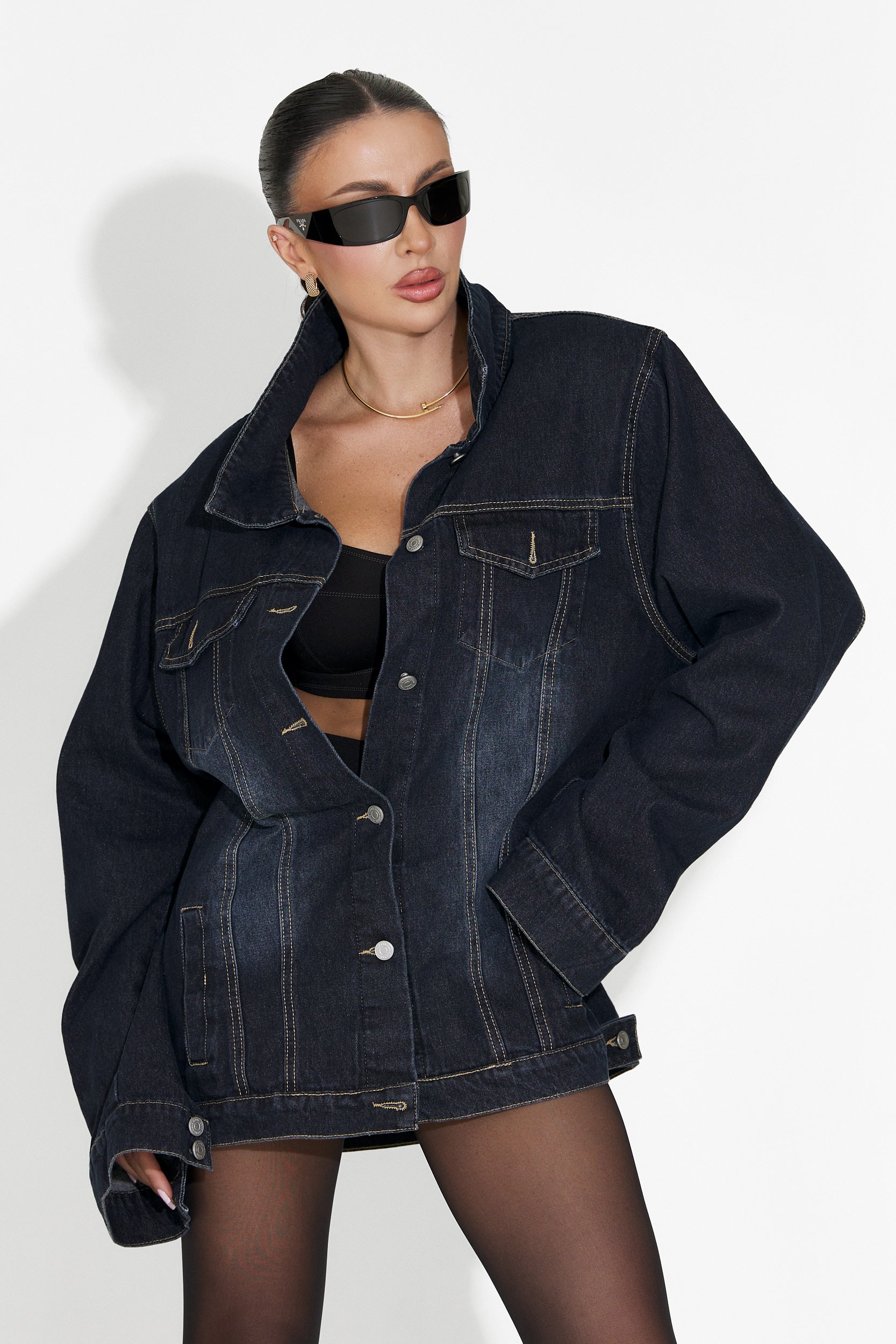 Hazelia Bogas Navy Blue Casual Women's Jacket