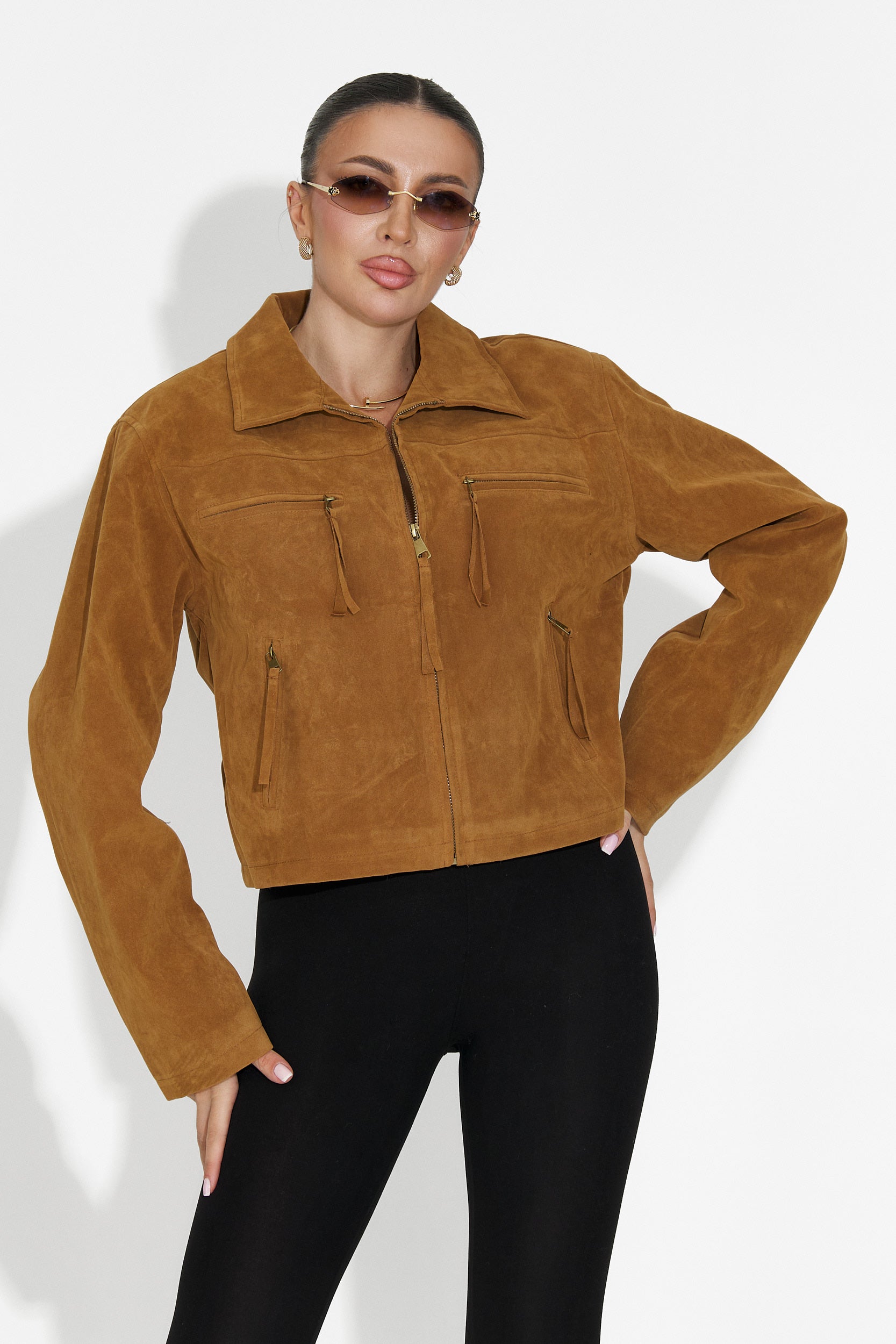 Γυναικεία casual μπουφάν καφέ Marivora Bogas