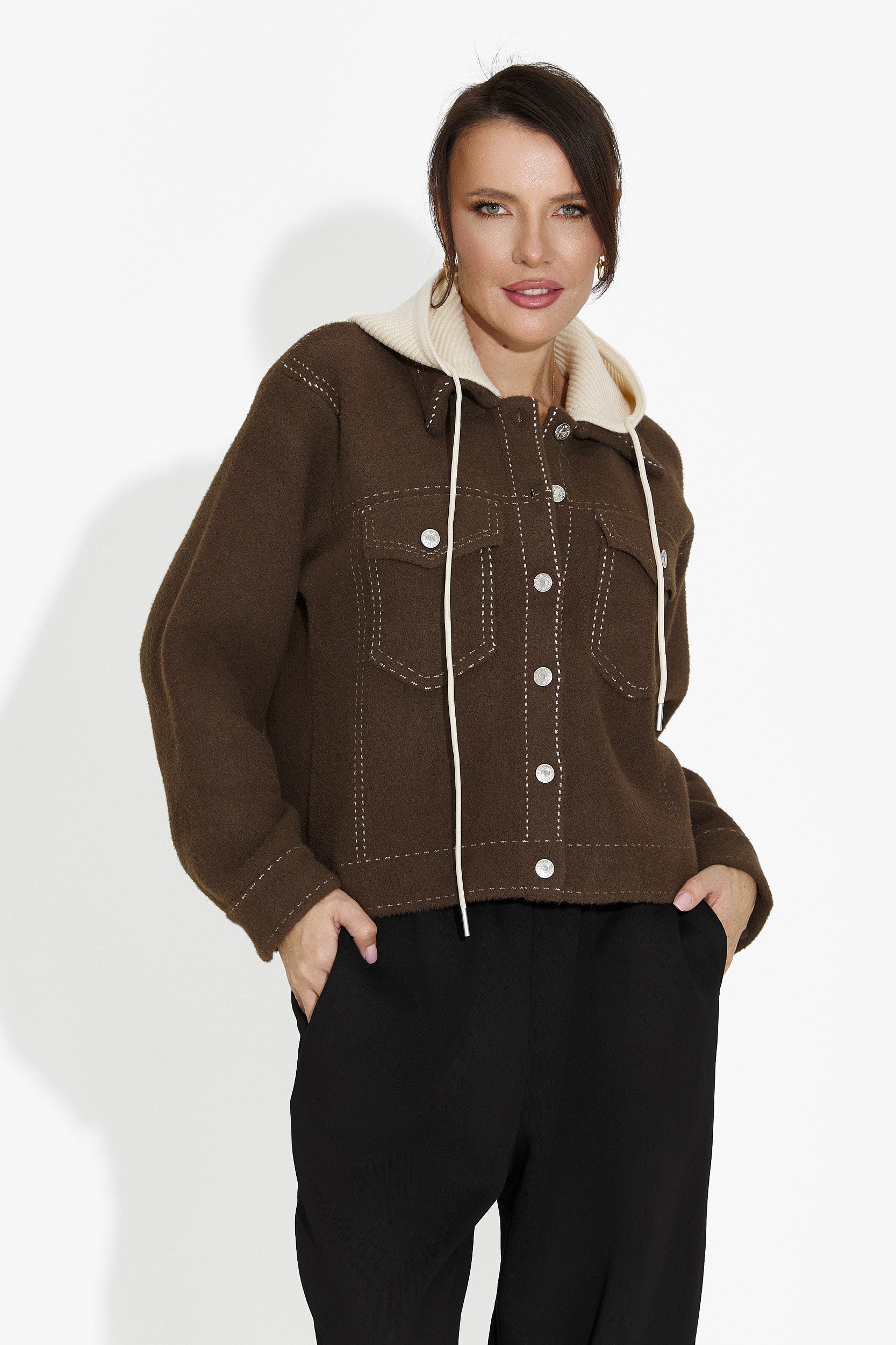 Chaqueta casual marrón para mujer Mirtha Bogas
