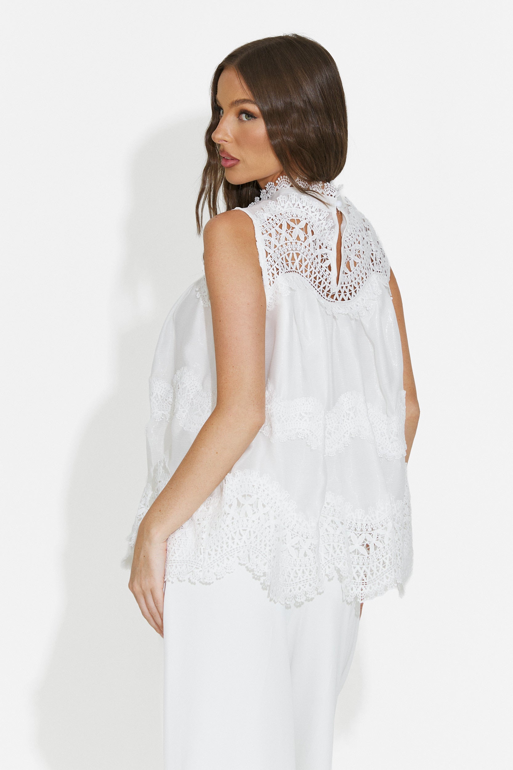 Women's casual white tank top Vysra Bogas