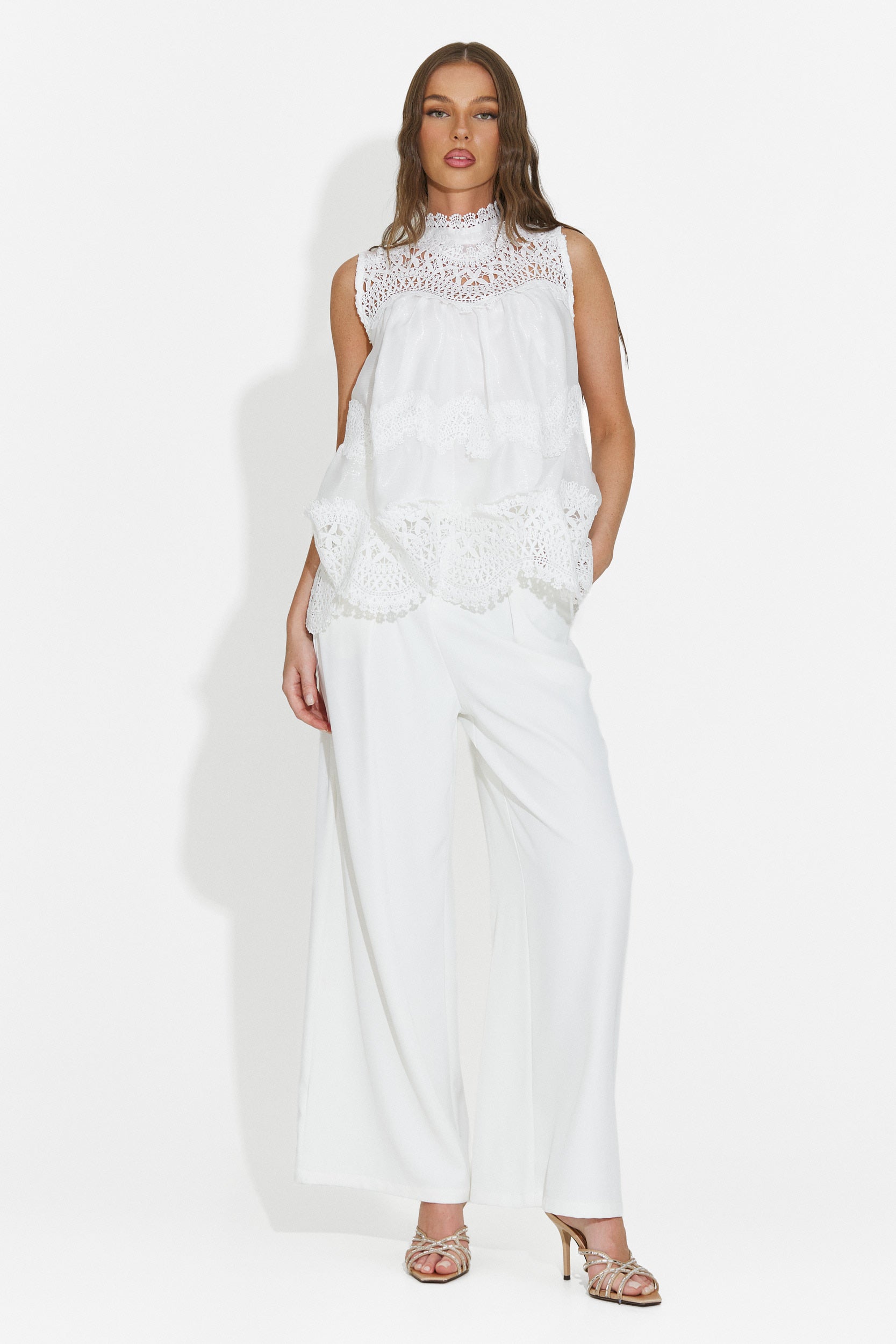 Women's casual white tank top Vysra Bogas
