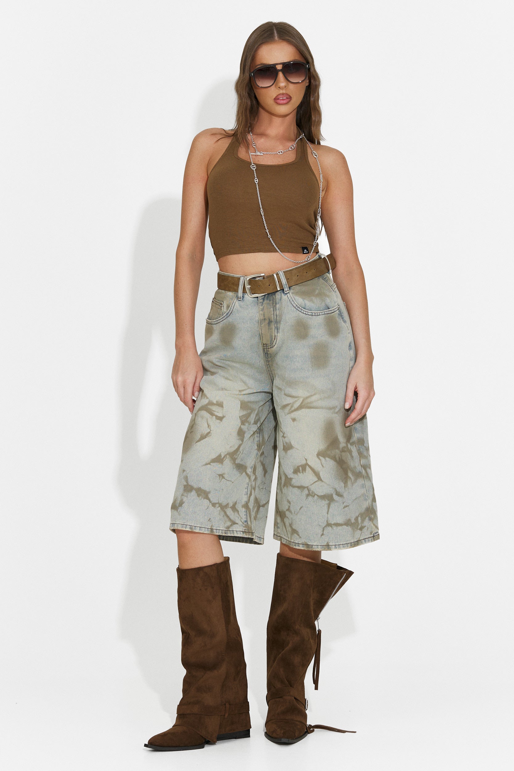 Brown casual women's tank top Fliter Bogas
