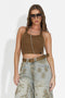 Brown casual women's tank top Fliter Bogas