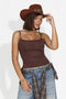 Women's casual brown tank top Palmea Bogas