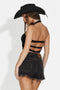 Casual-Damentop schwarz Fliter Bogas