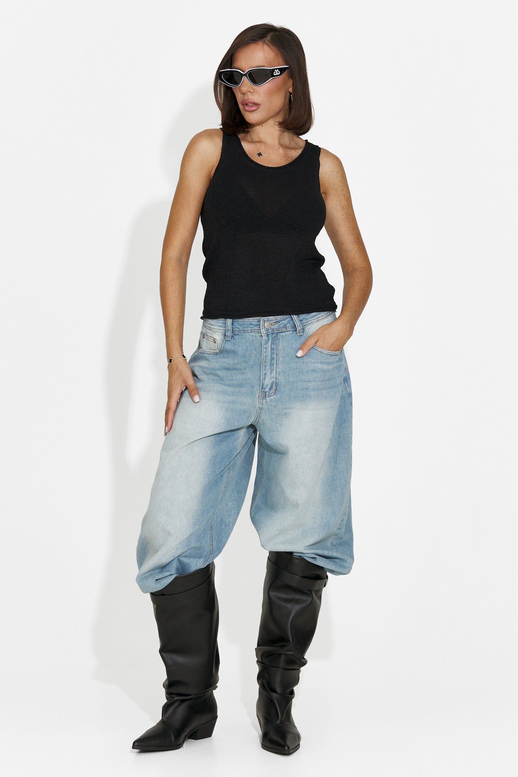 Women's casual black tank top Viris Bogas