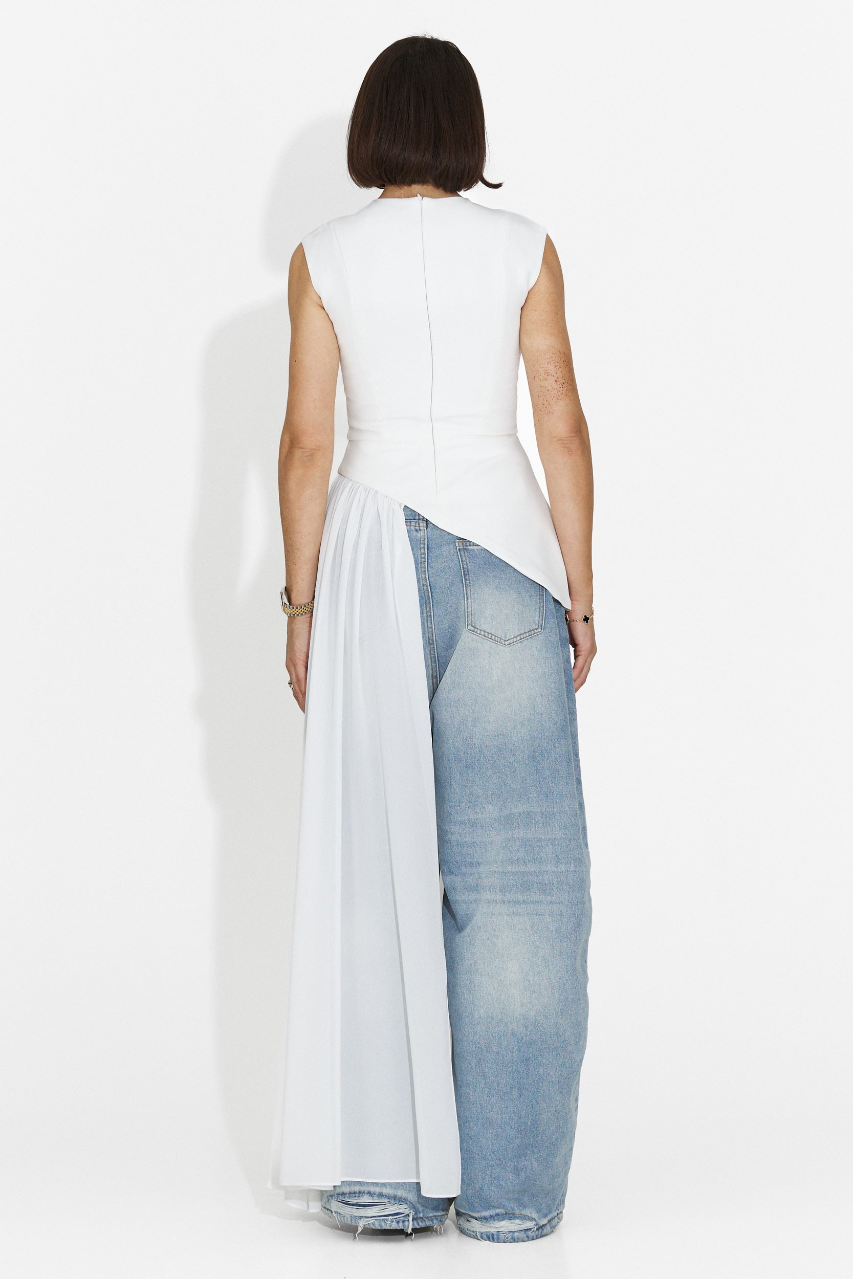 Maiou dama elegant alb Nunez Bogas