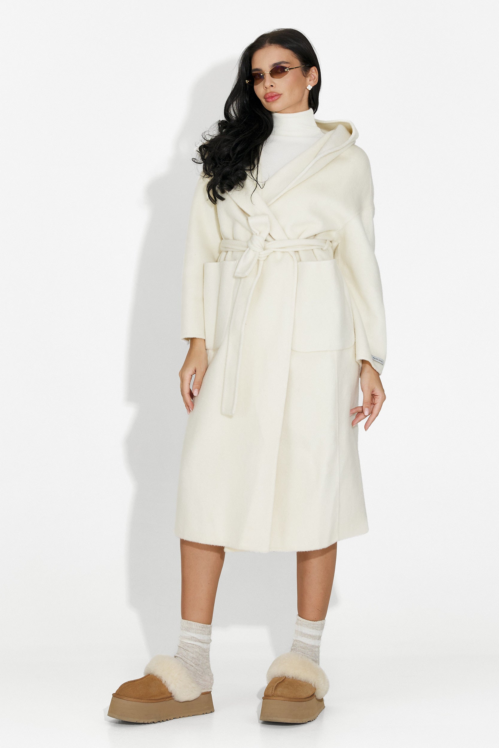 Elegancki płaszcz damski beżowy Carivana Bogas