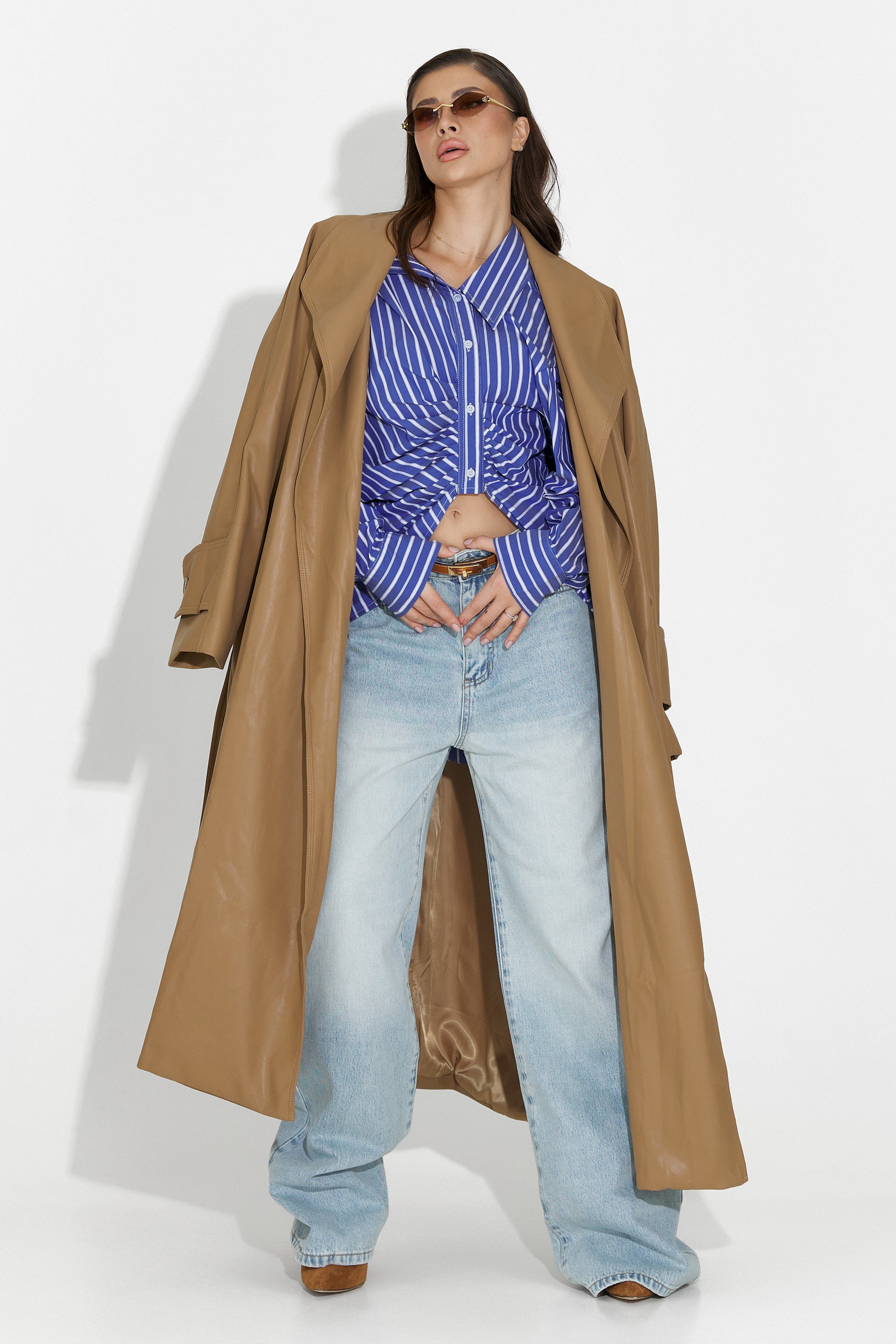 Elegancki płaszcz damski beżowy Jasoria Bogas