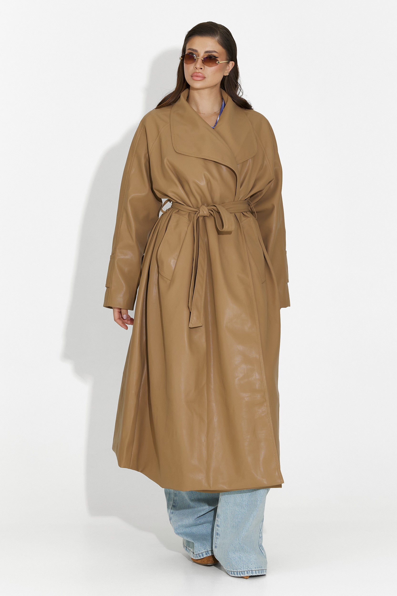 Elegancki płaszcz damski beżowy Jasoria Bogas