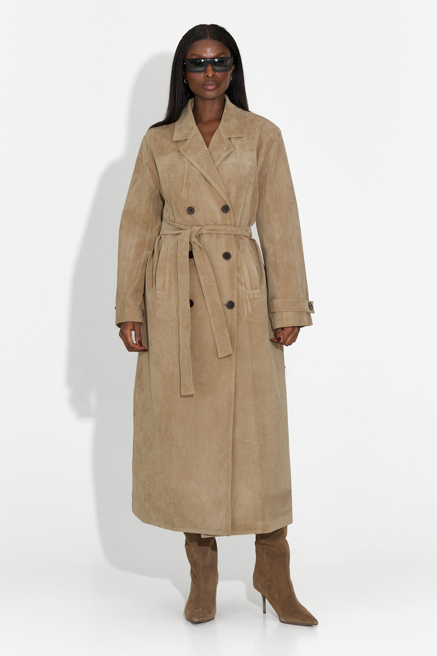 Κομψό γυναικείο παλτό μπεζ Seliora Bogas