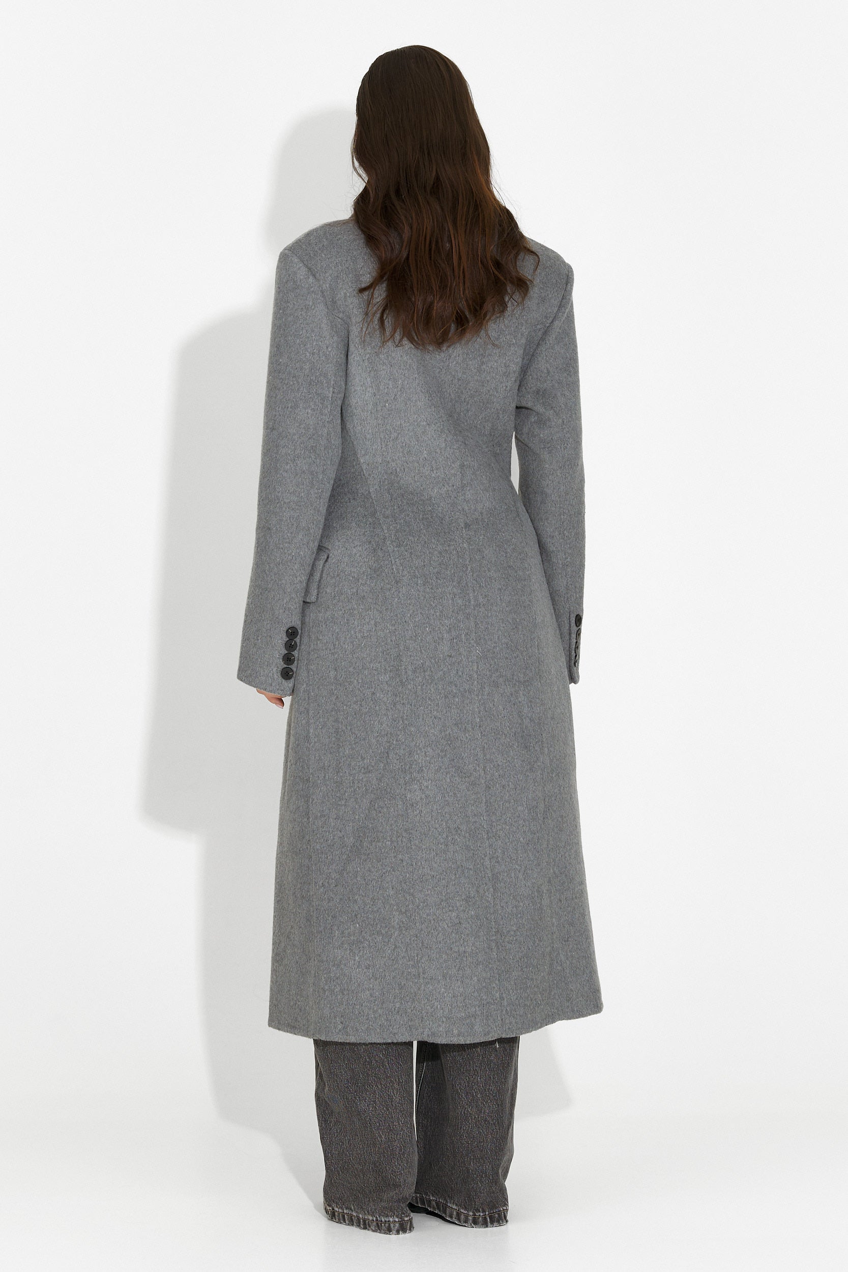 Elegancki szary płaszcz damski Savira Bogas