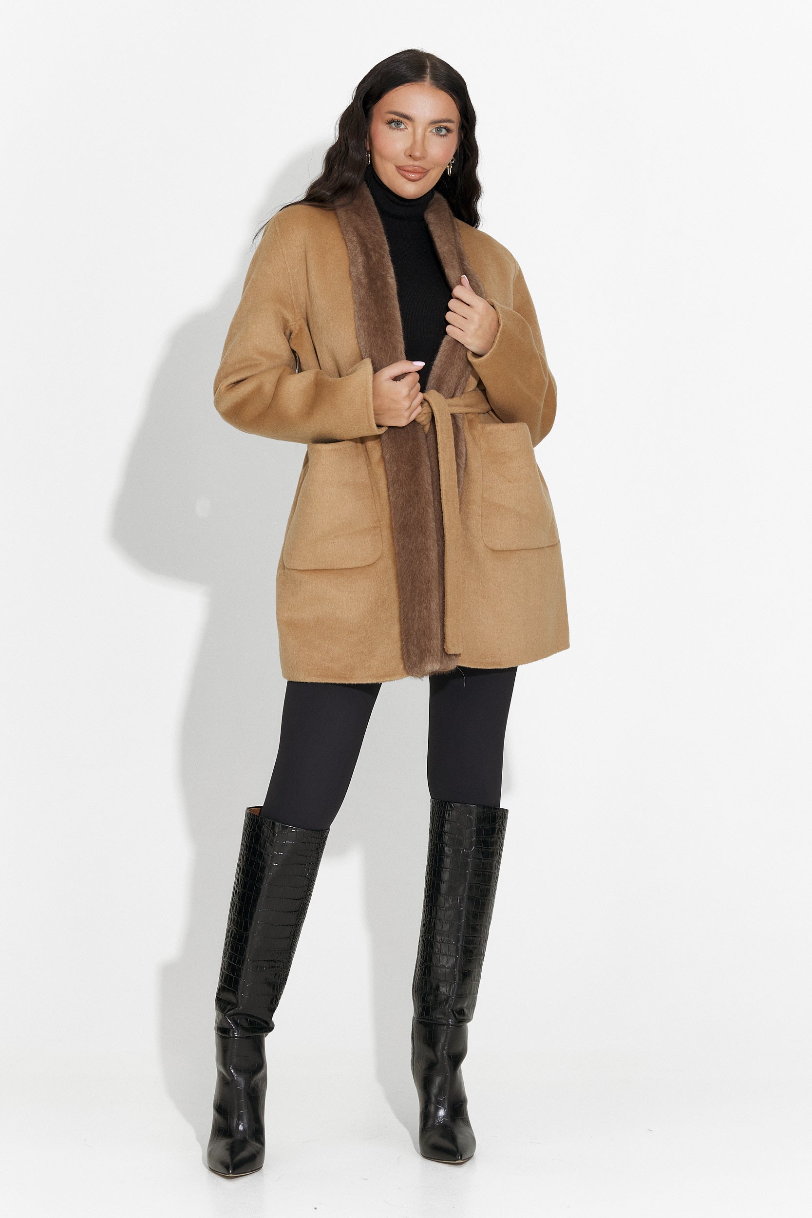 Élégant Manteau Gelira Bogas Marron pour Dames