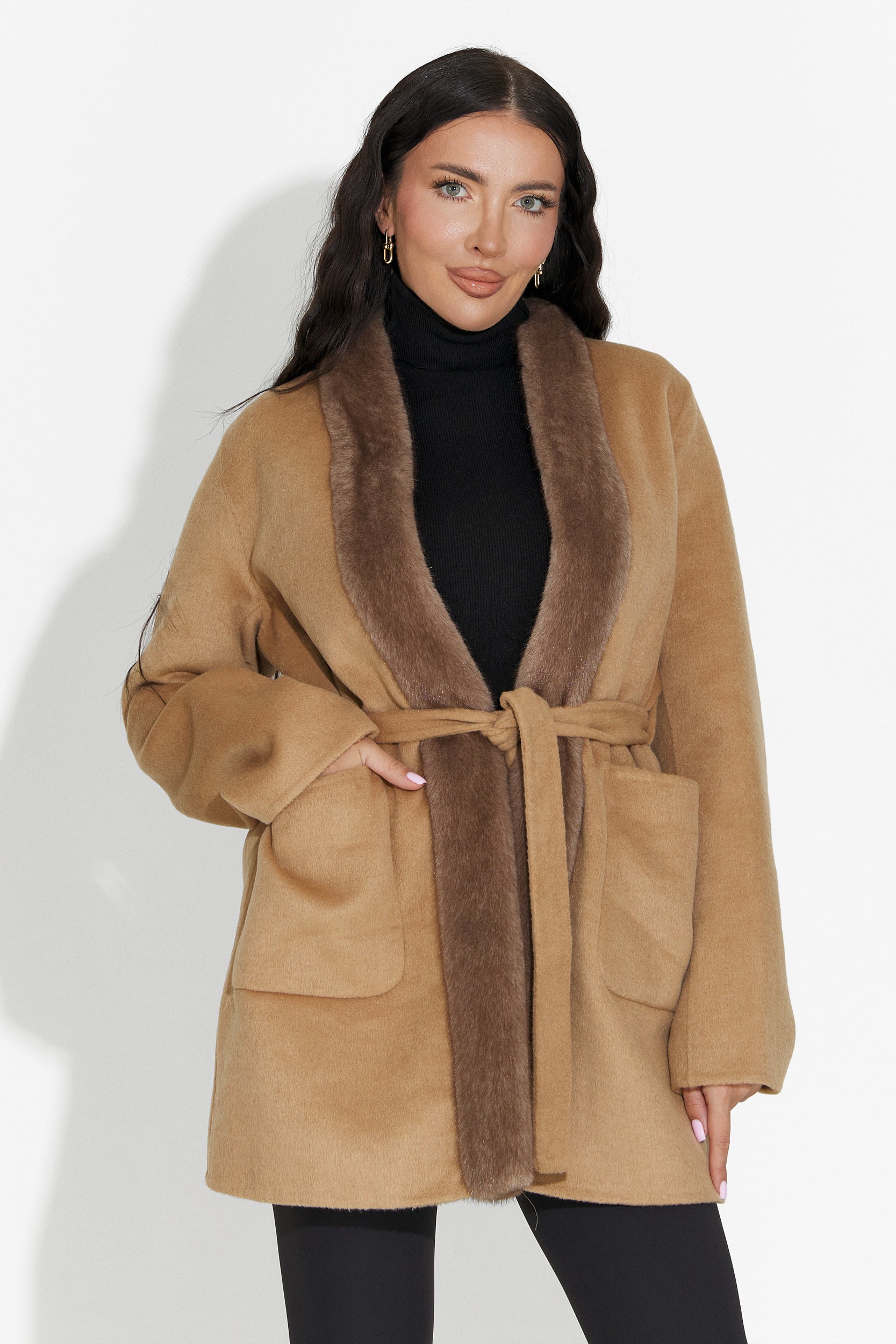 Élégant Manteau Gelira Bogas Marron pour Dames