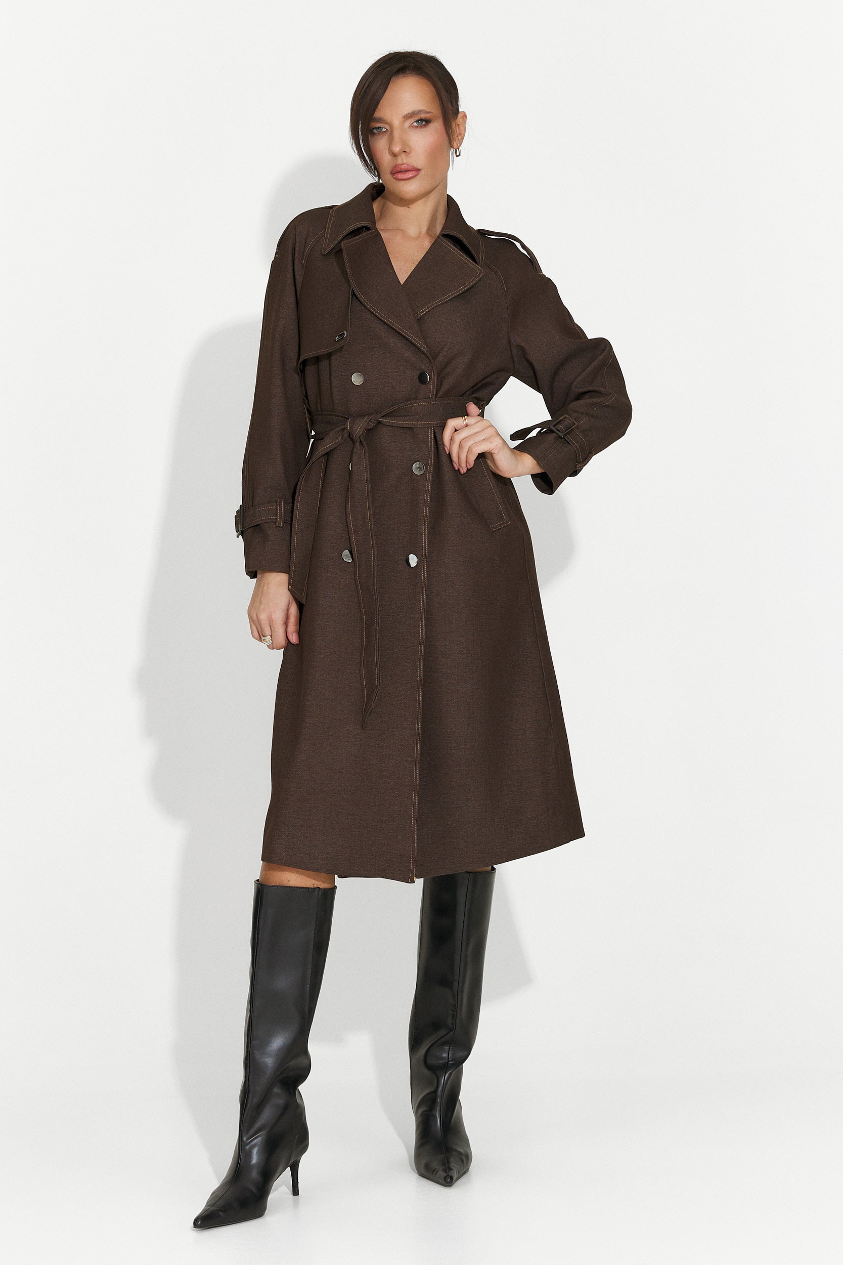 Eleganter Damenmantel braun Nuvia Bogas