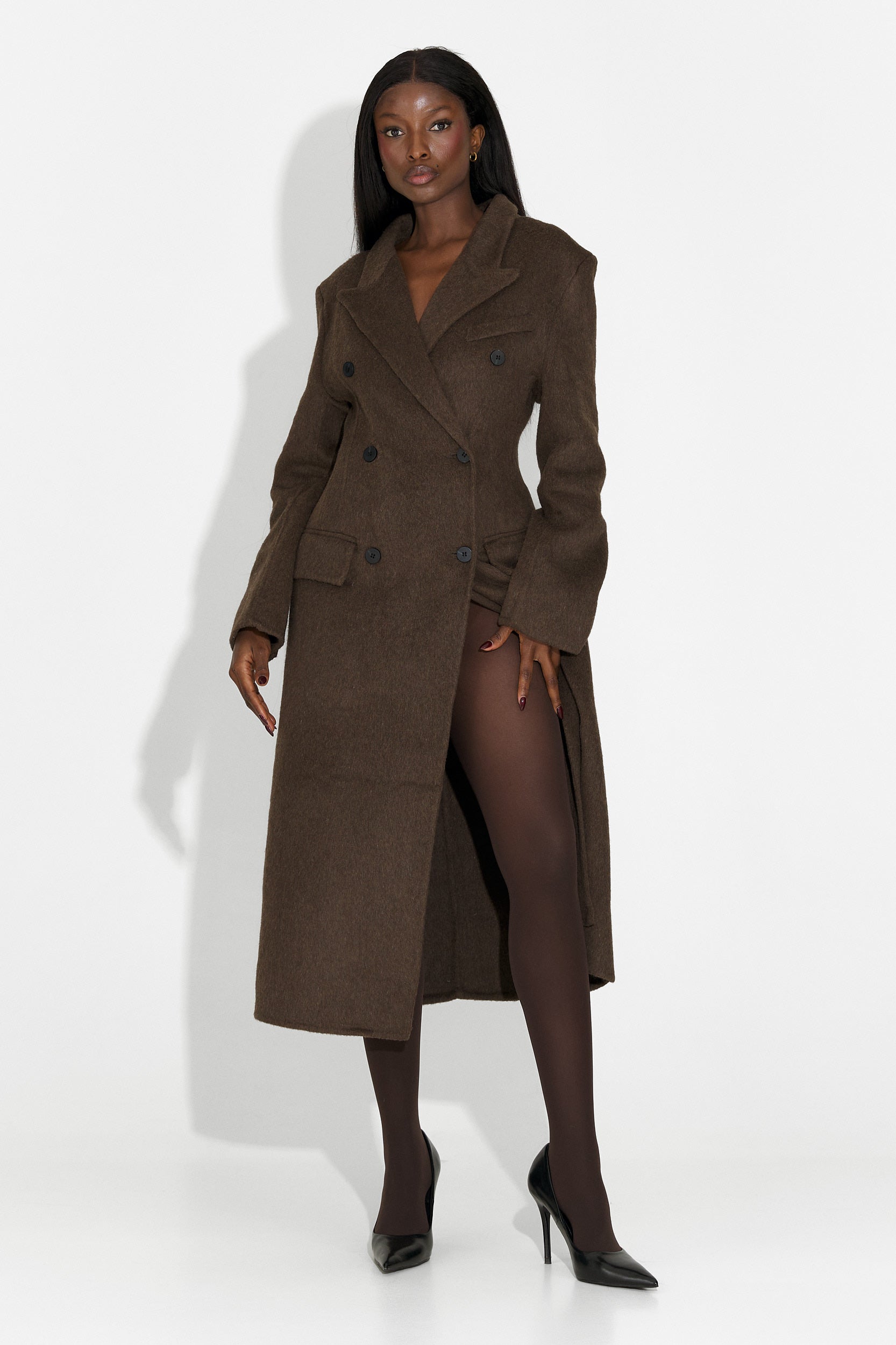 Elegant brun damkappa Savira Bogas