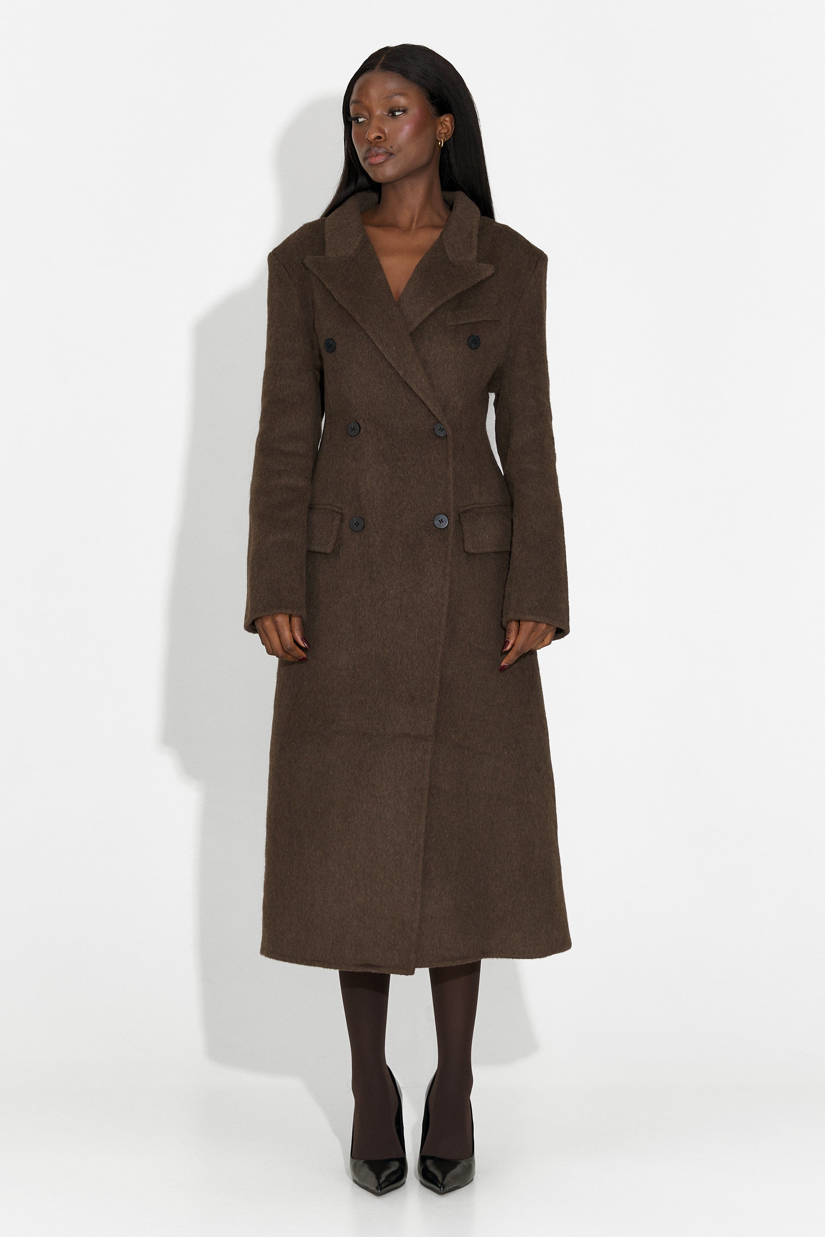 Elegant brown Savira Bogas ladies coat