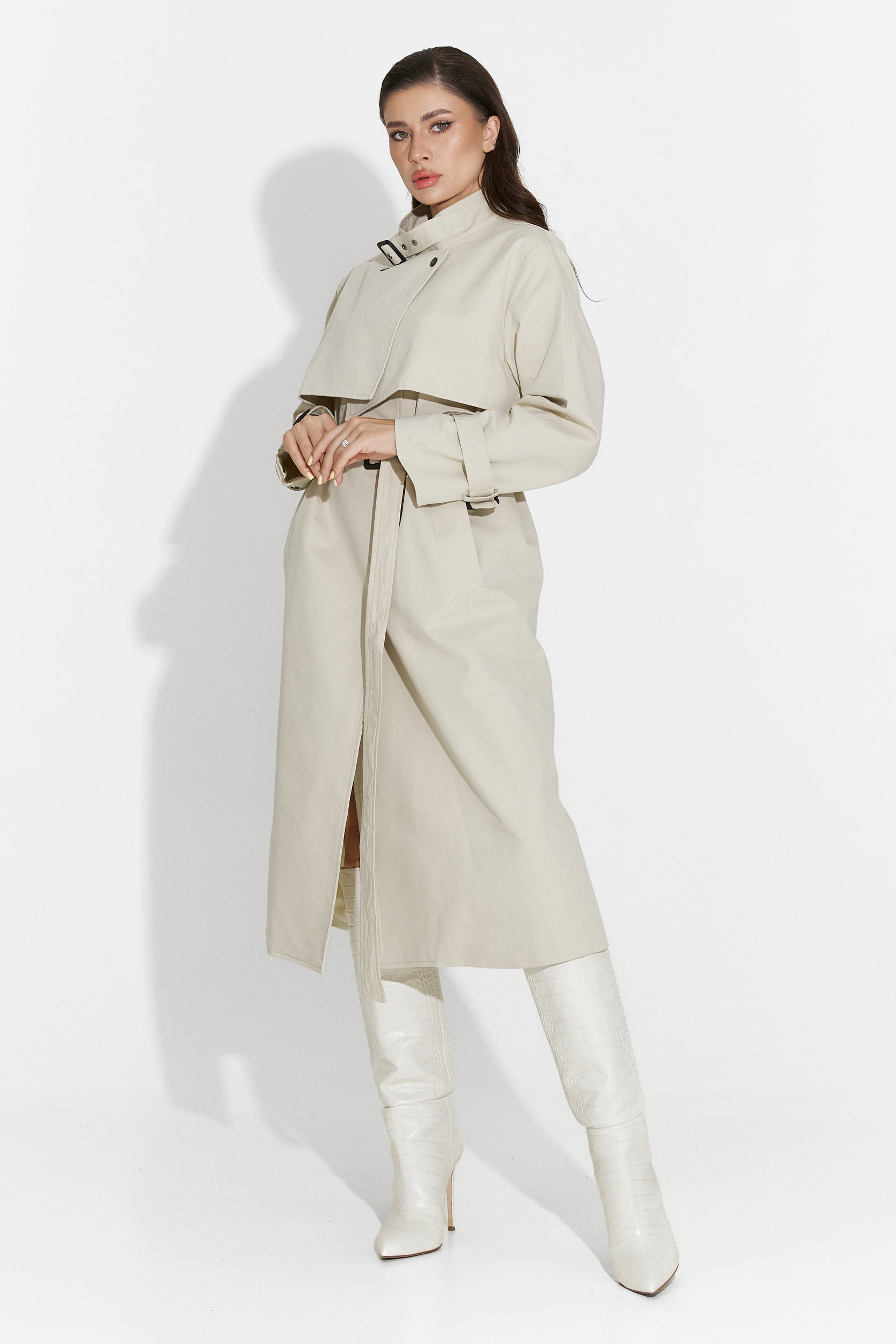 Emalia Bogas Langer Grauer Damenmantel