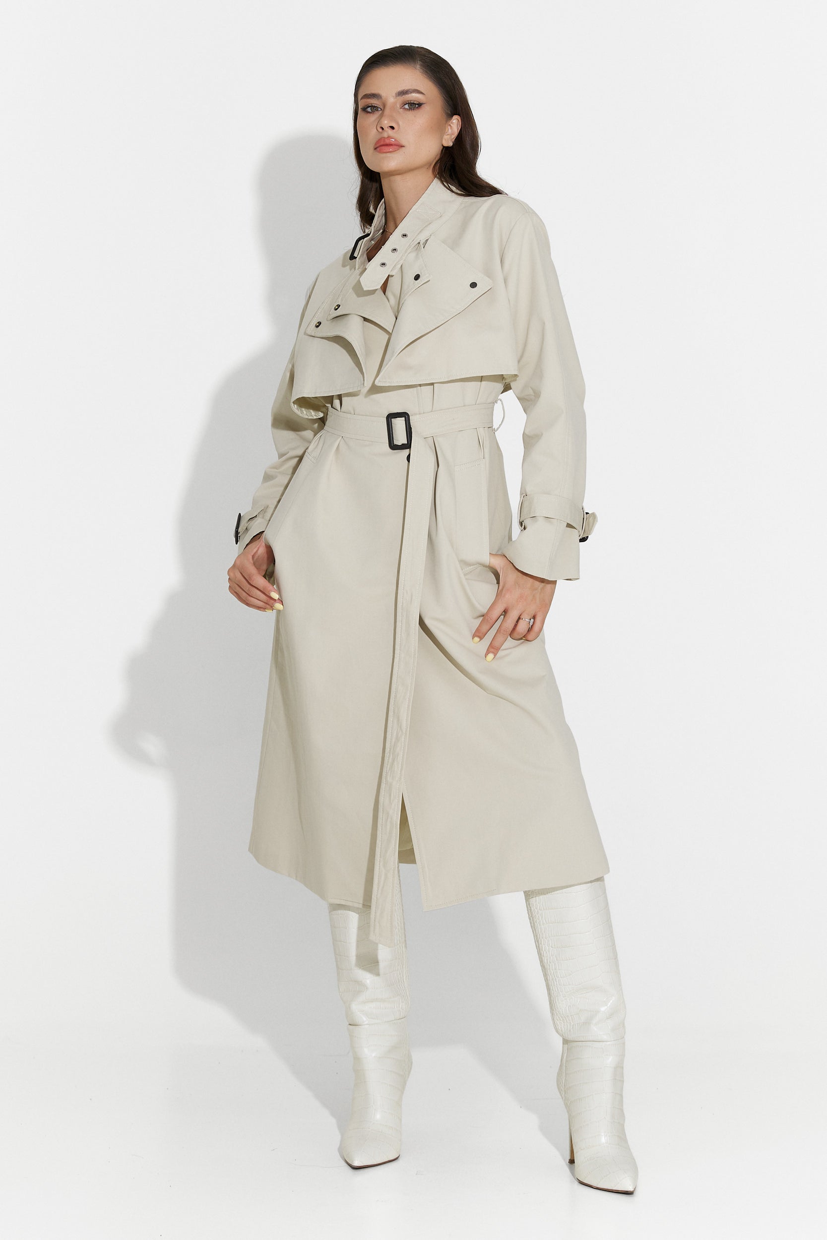 Emalia Bogas Long Grey Ladies Coat