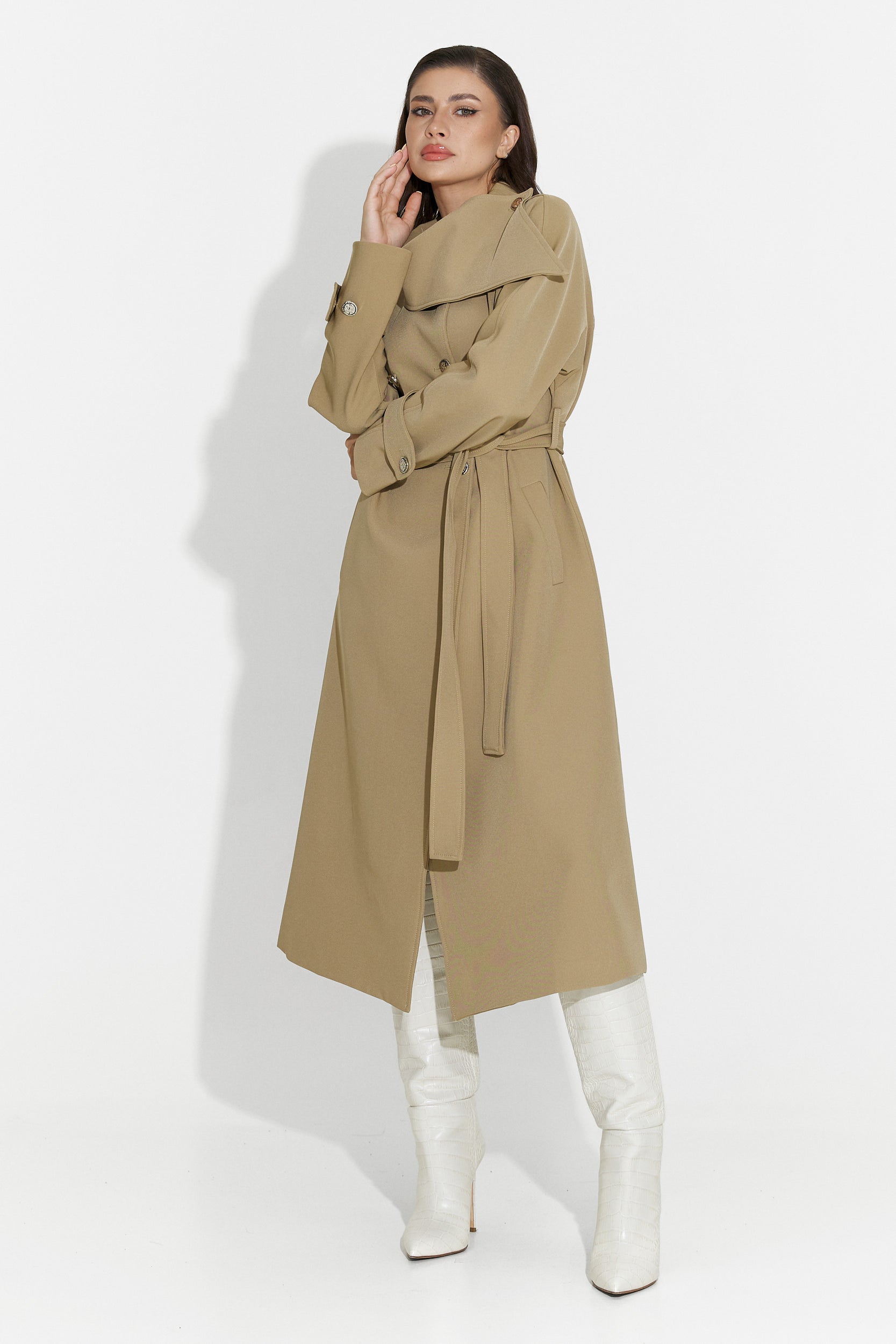 Abrigo Marrón Medio para Damas Scotie Bogas