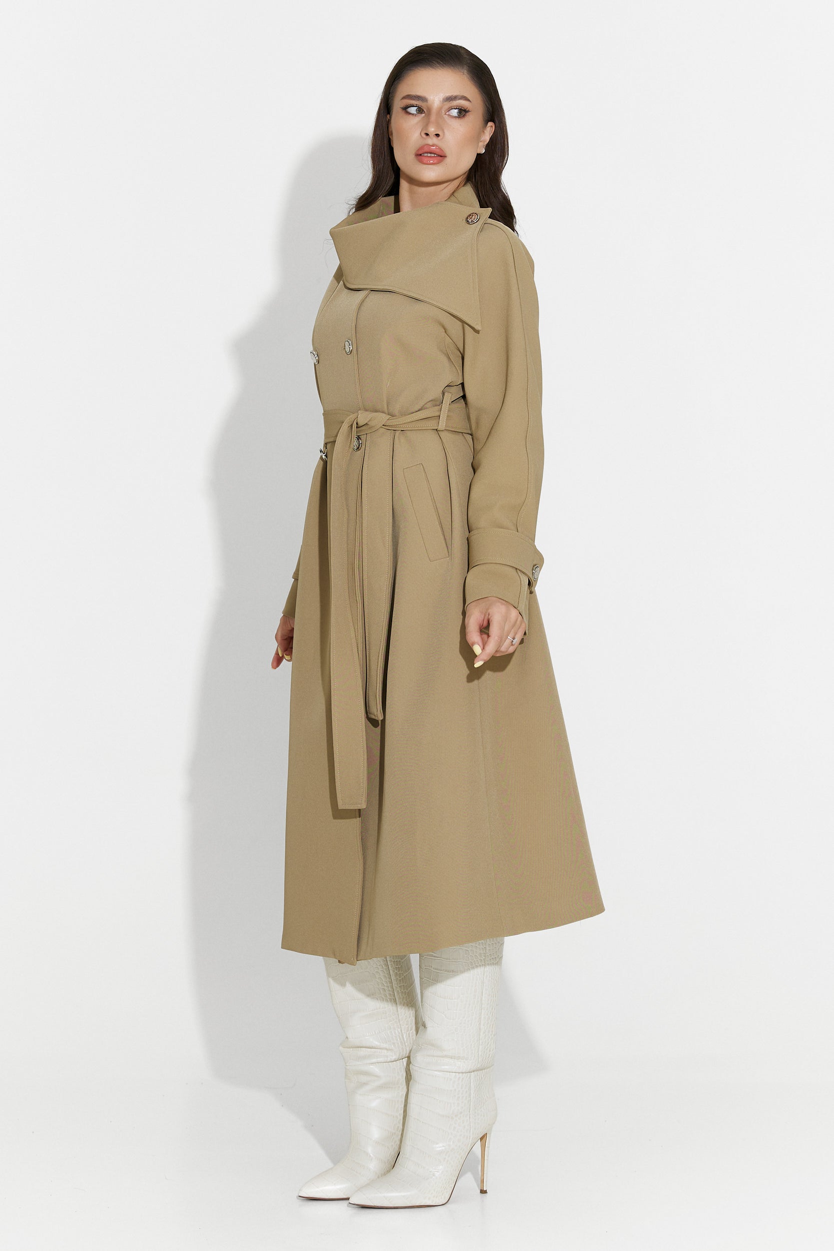 Abrigo Marrón Medio para Damas Scotie Bogas