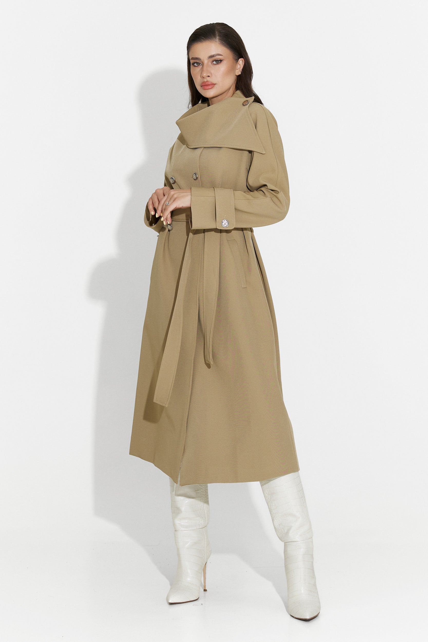 Abrigo Marrón Medio para Damas Scotie Bogas