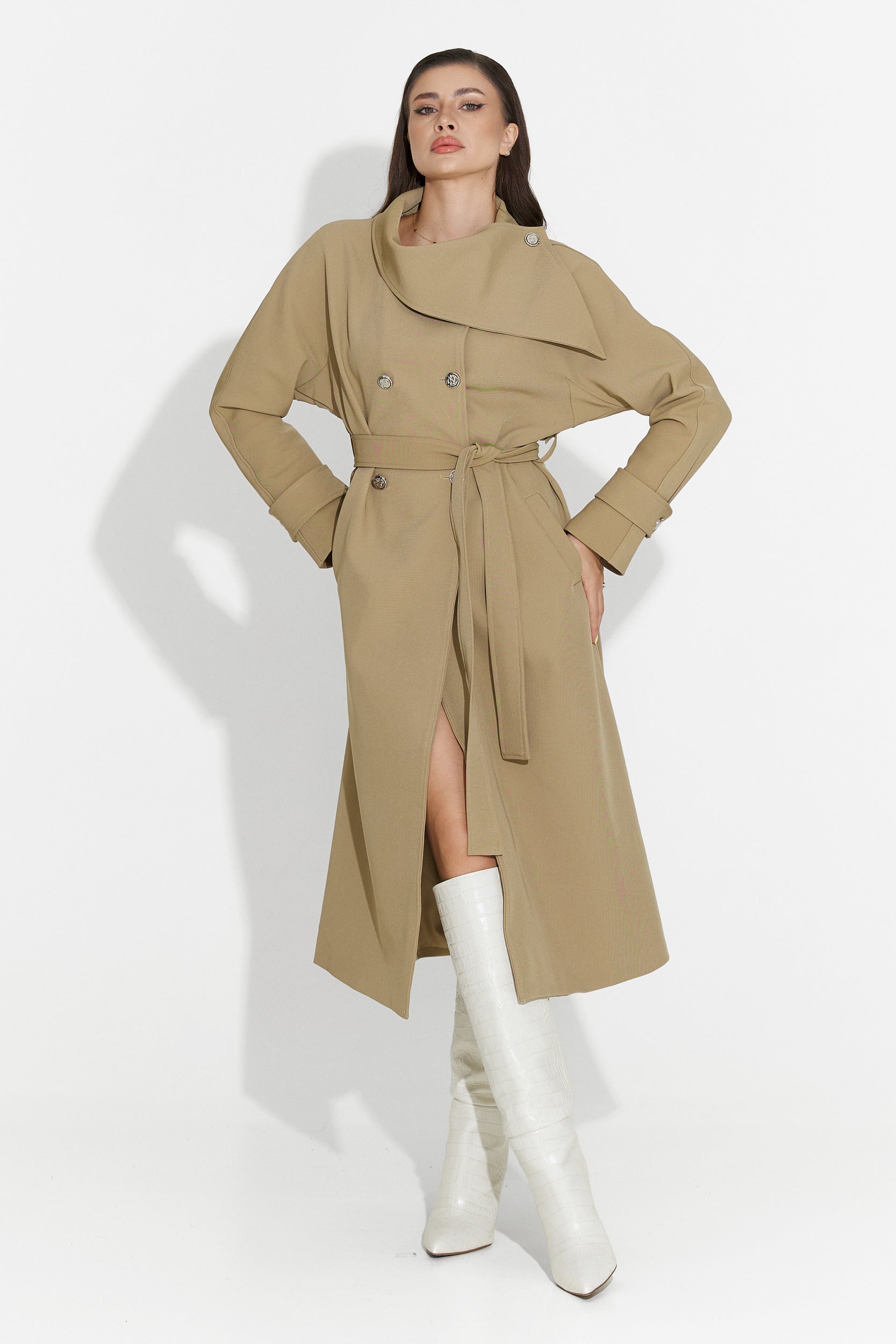 Abrigo Marrón Medio para Damas Scotie Bogas