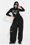 Pantaloni casual negri Lulaoa Bogas