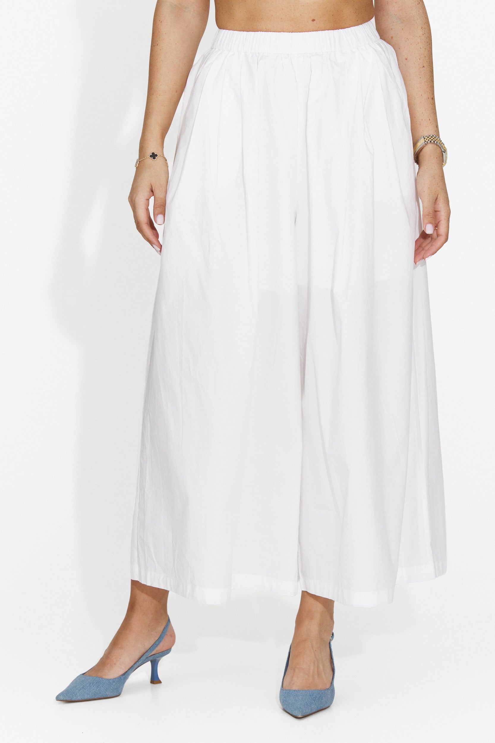 Blauglocken Bogas Lässige Weiße Damen Hosen