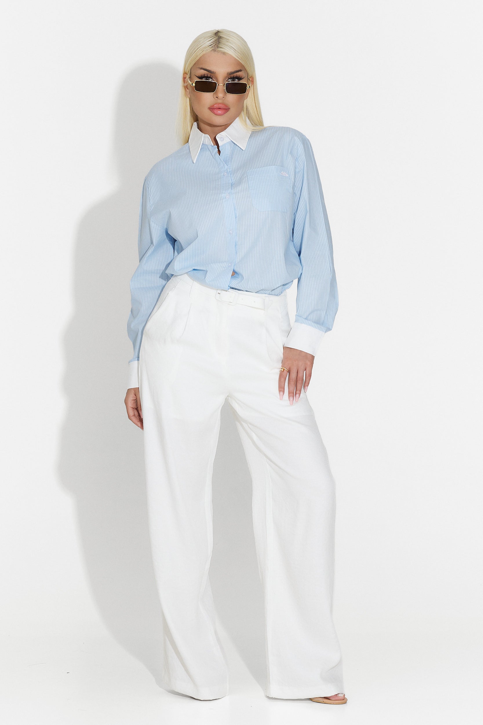 Γυναικείο casual άσπρο παντελόνι Kimny Bogas