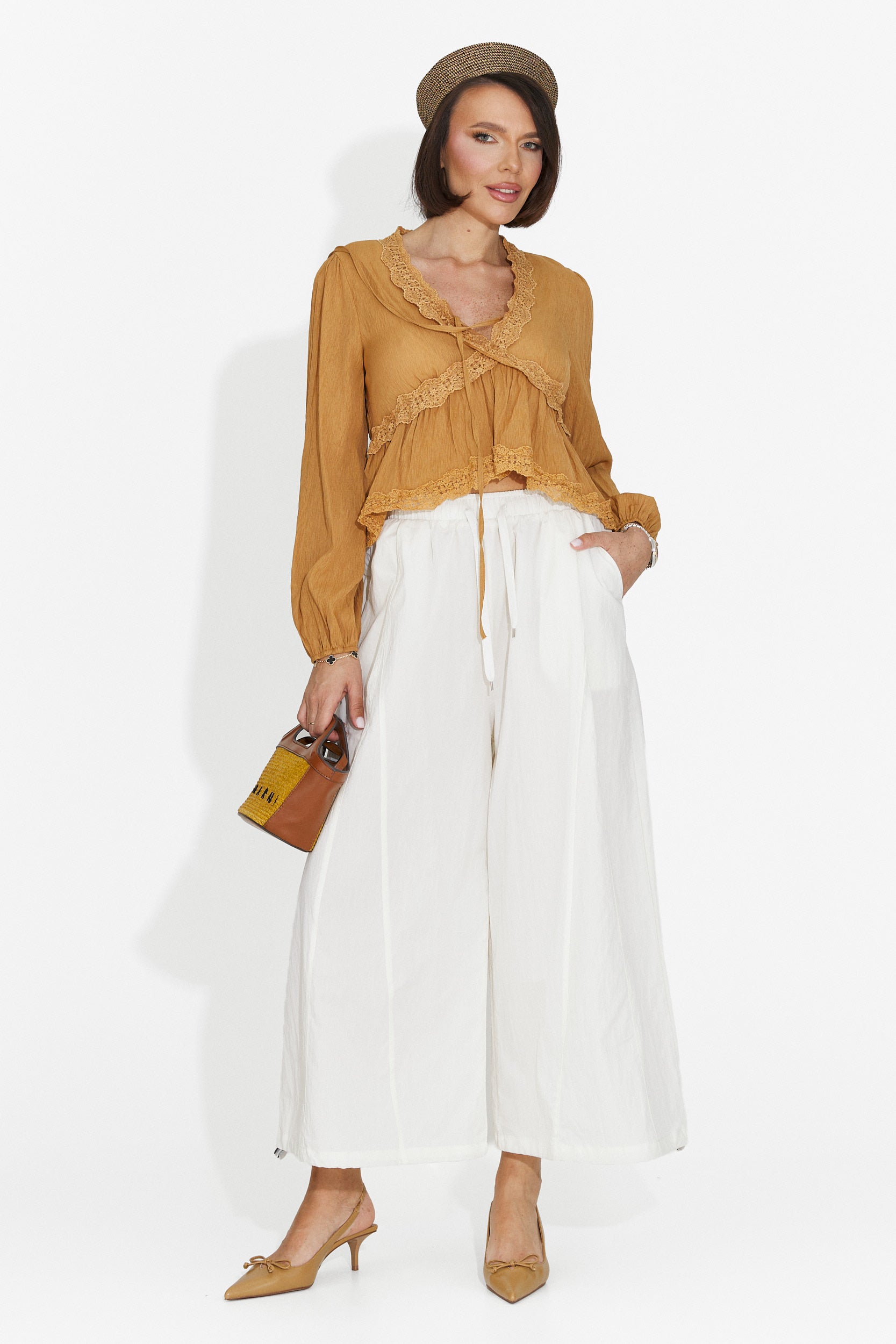 Pantaloni dama casual bej Lyhok Bogas