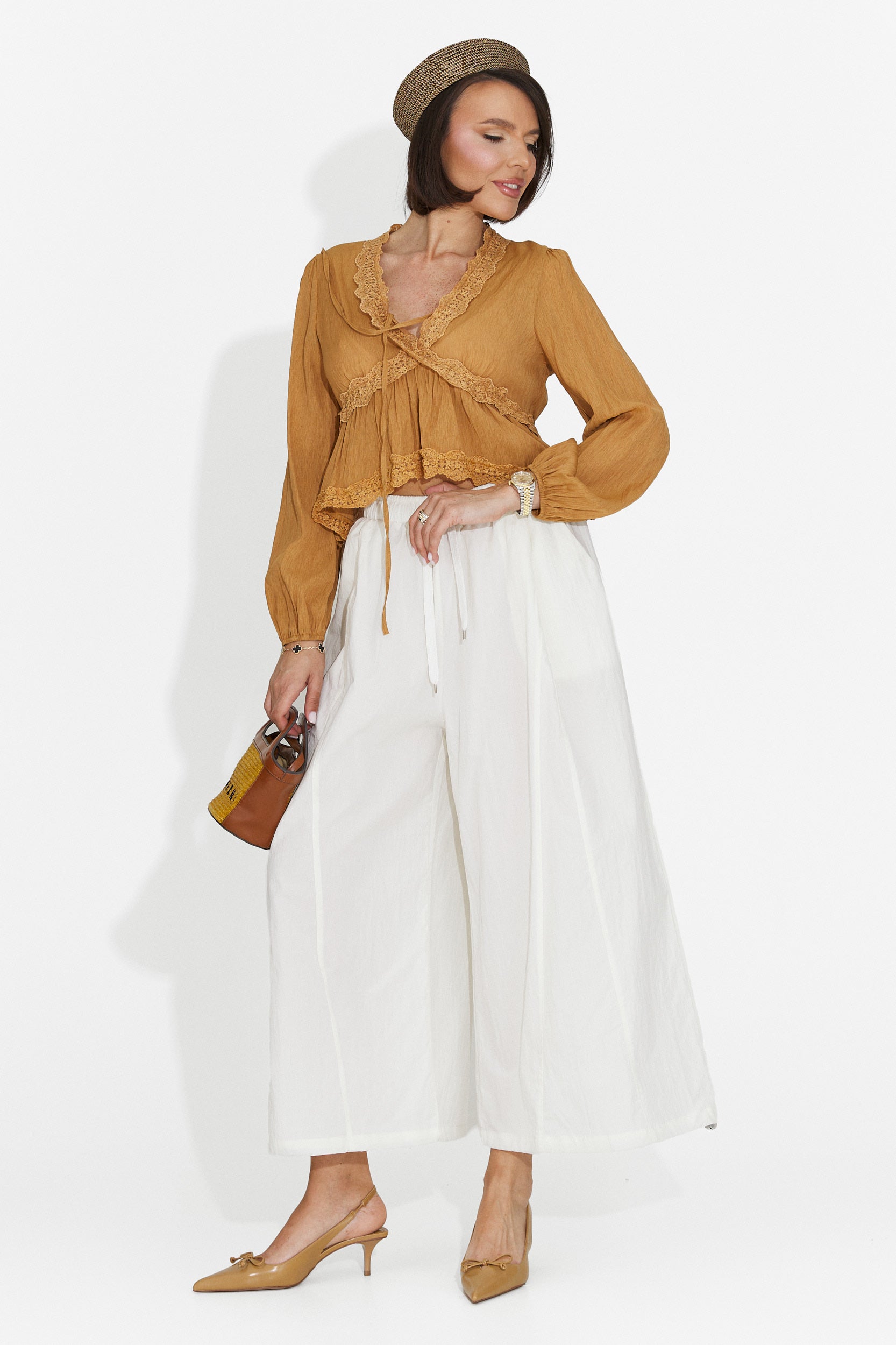 Pantaloni dama casual bej Lyhok Bogas