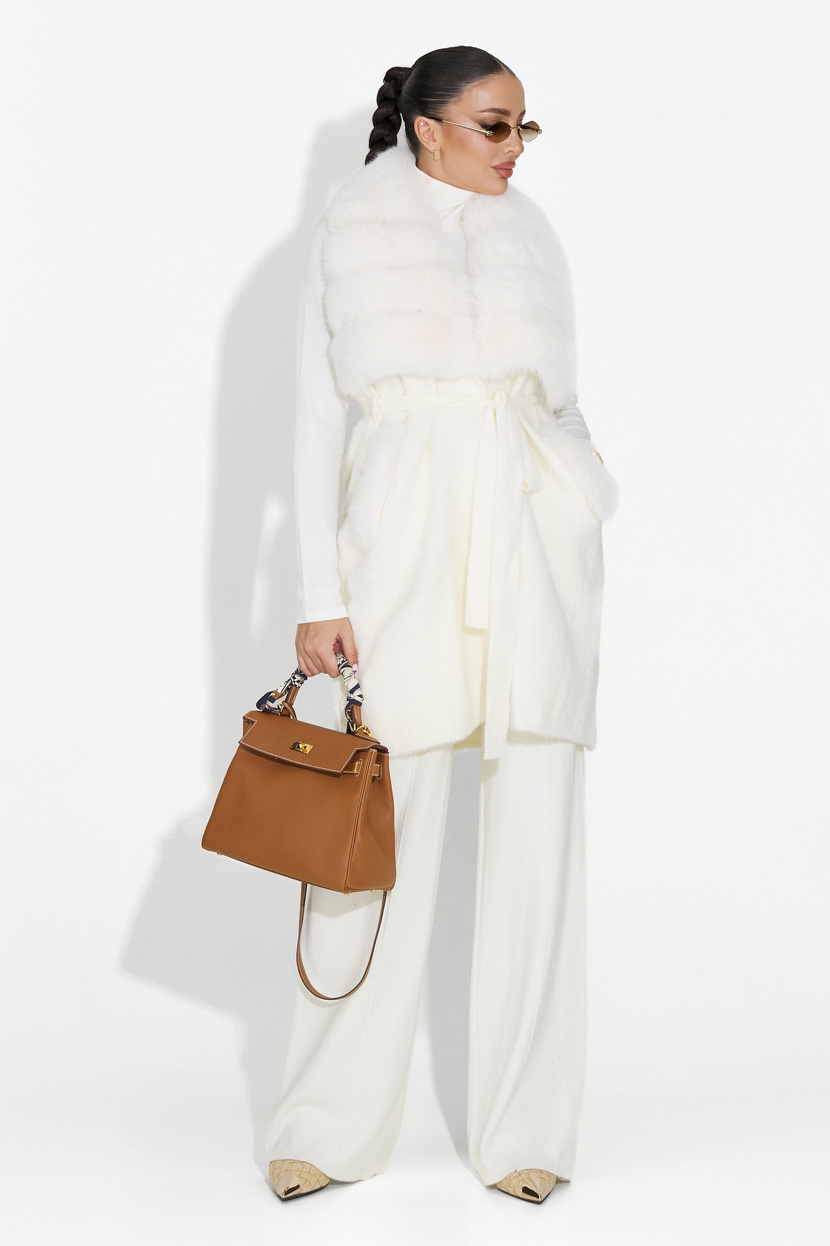 Beige casual dambyxor Pietrina Bogas