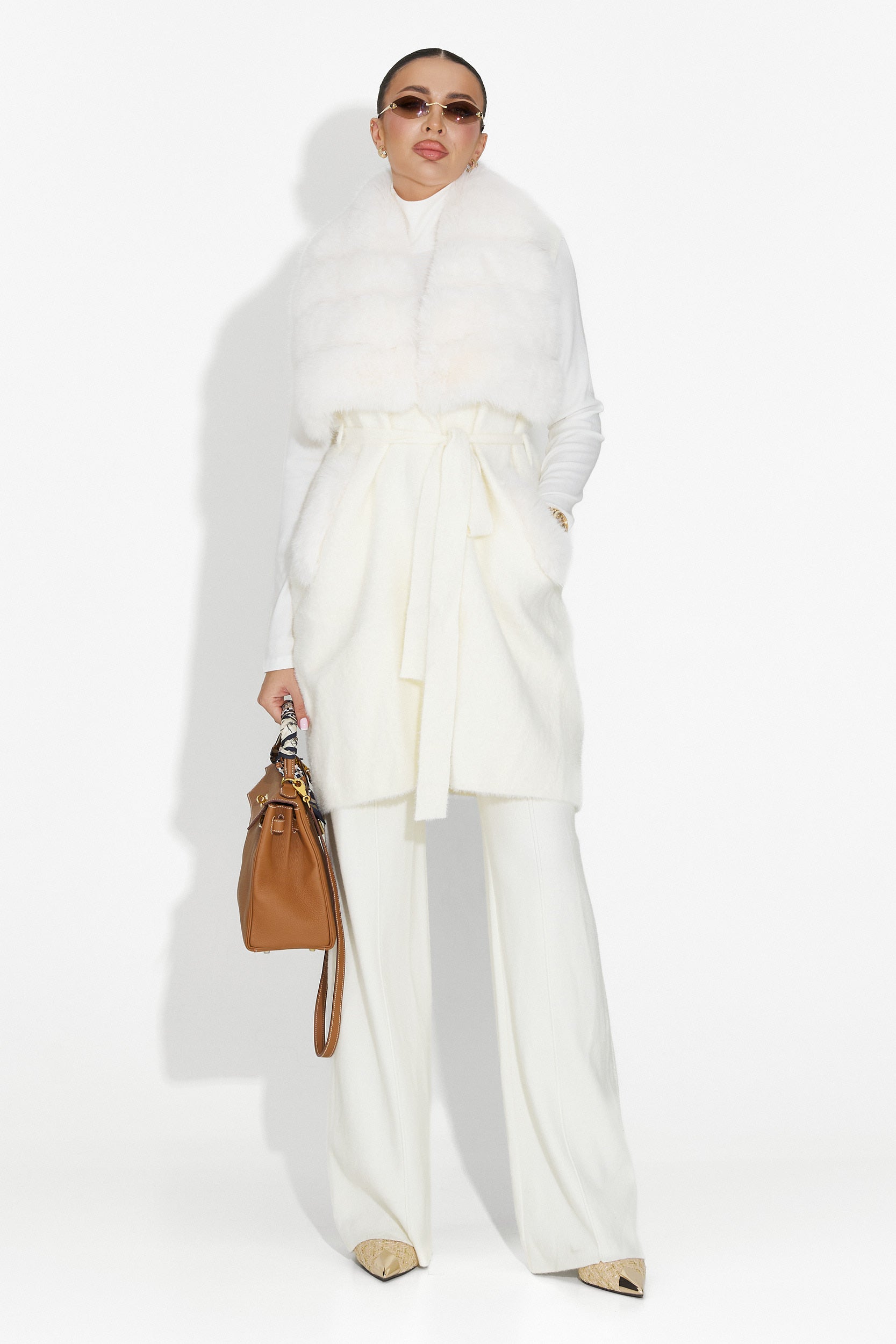 Beige casual dambyxor Pietrina Bogas