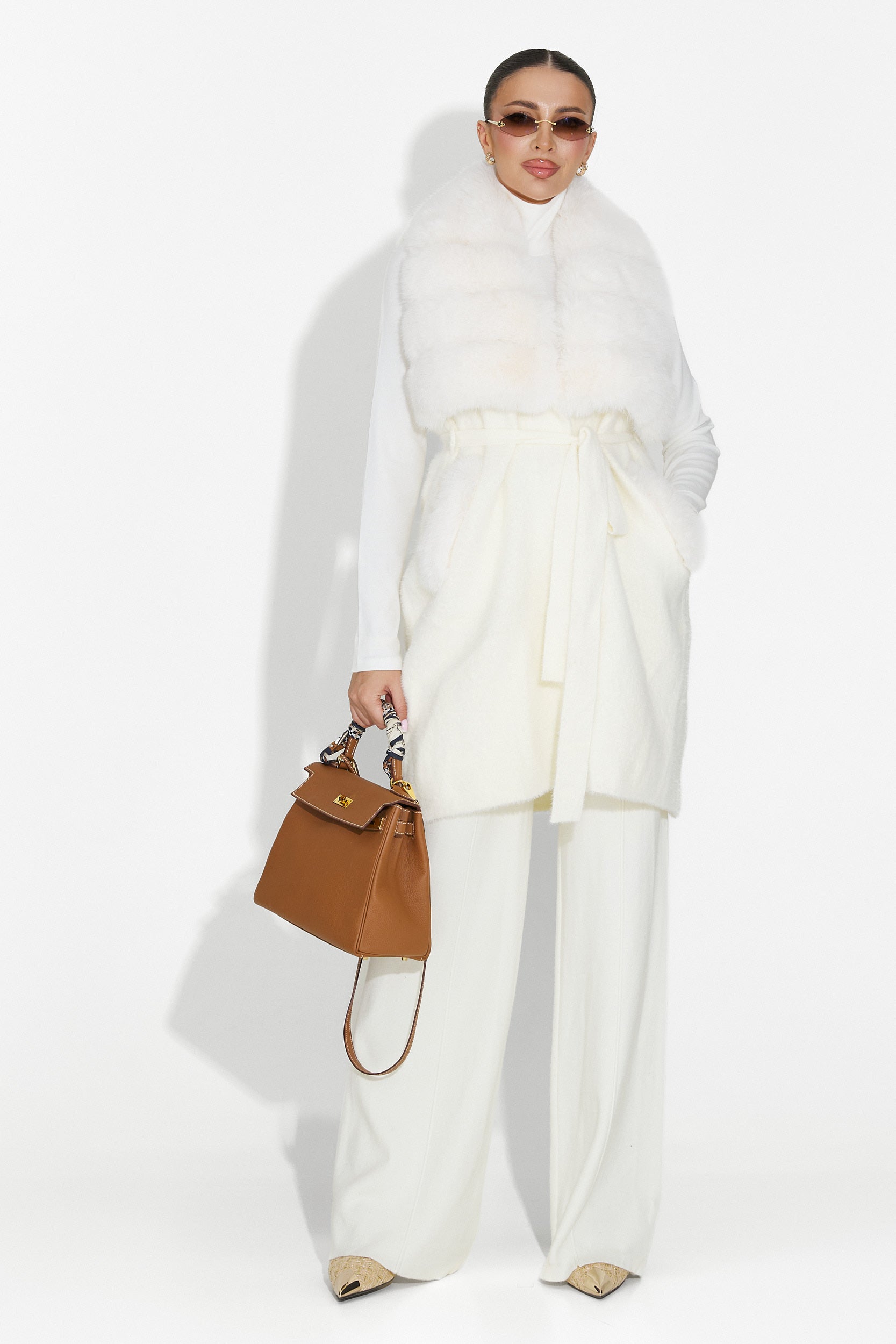 Beige casual dambyxor Pietrina Bogas