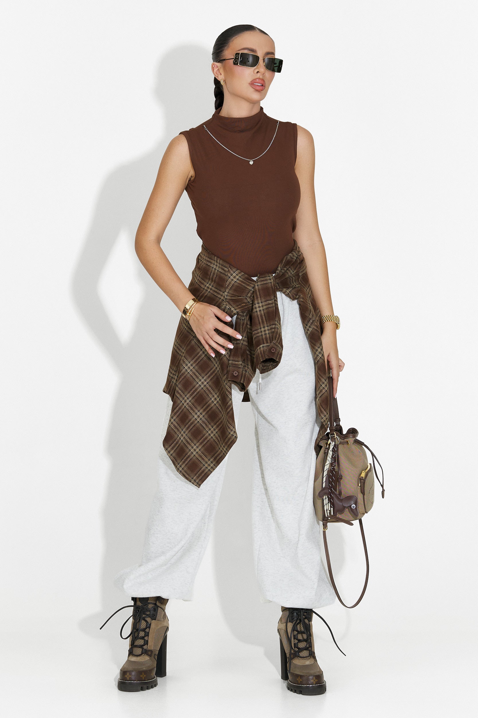 Szare casualowe spodnie damskie Isoria Bogas