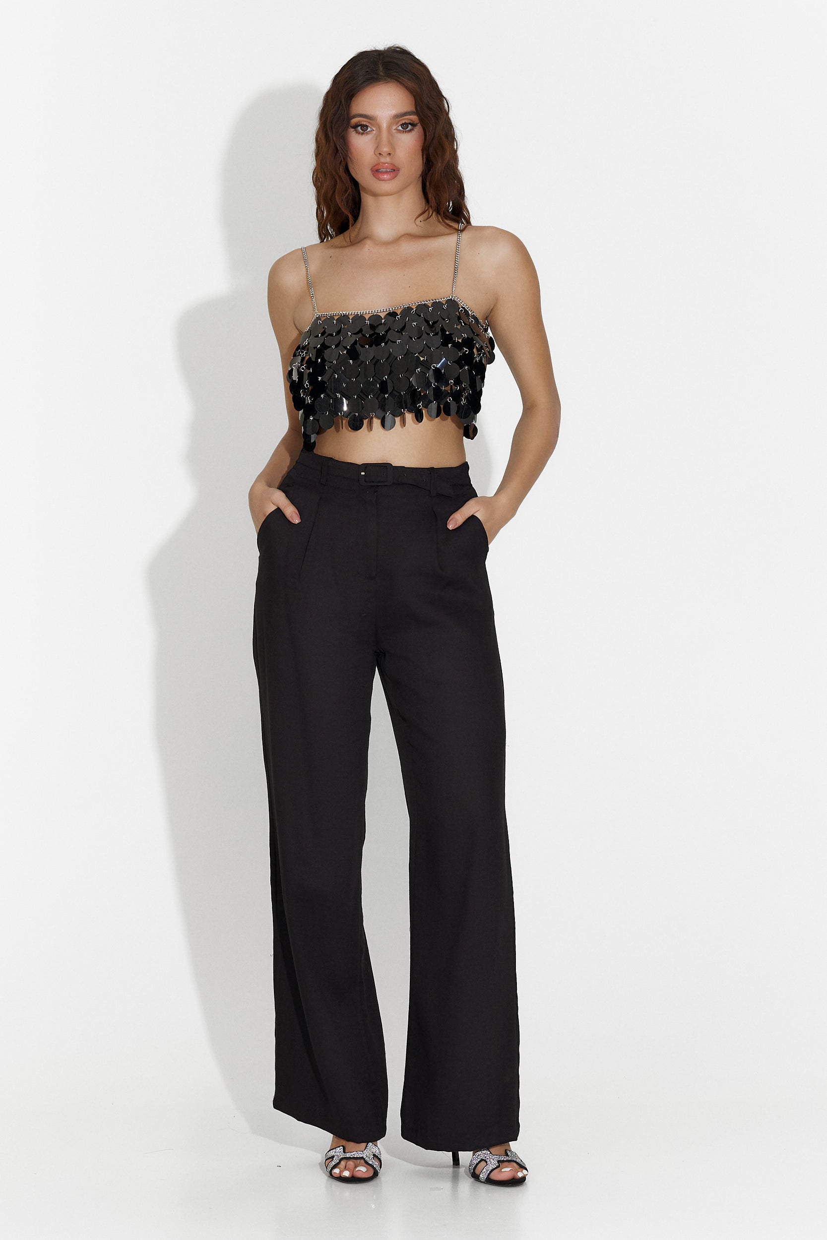 Γυναικείες casual μαύρες παντελόνες Kimny Bogas