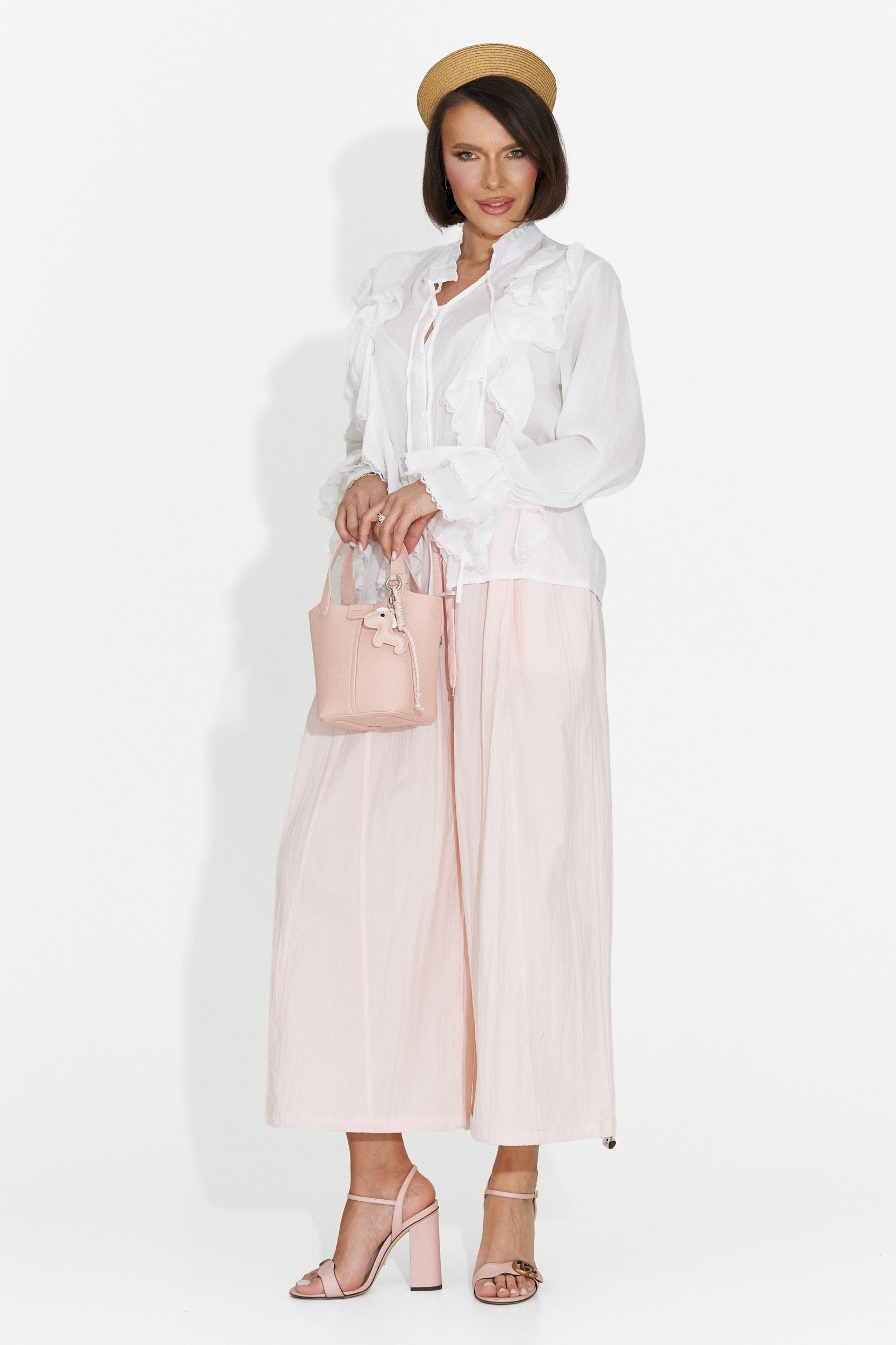 Pantaloni dama casual roz Lyhok Bogas
