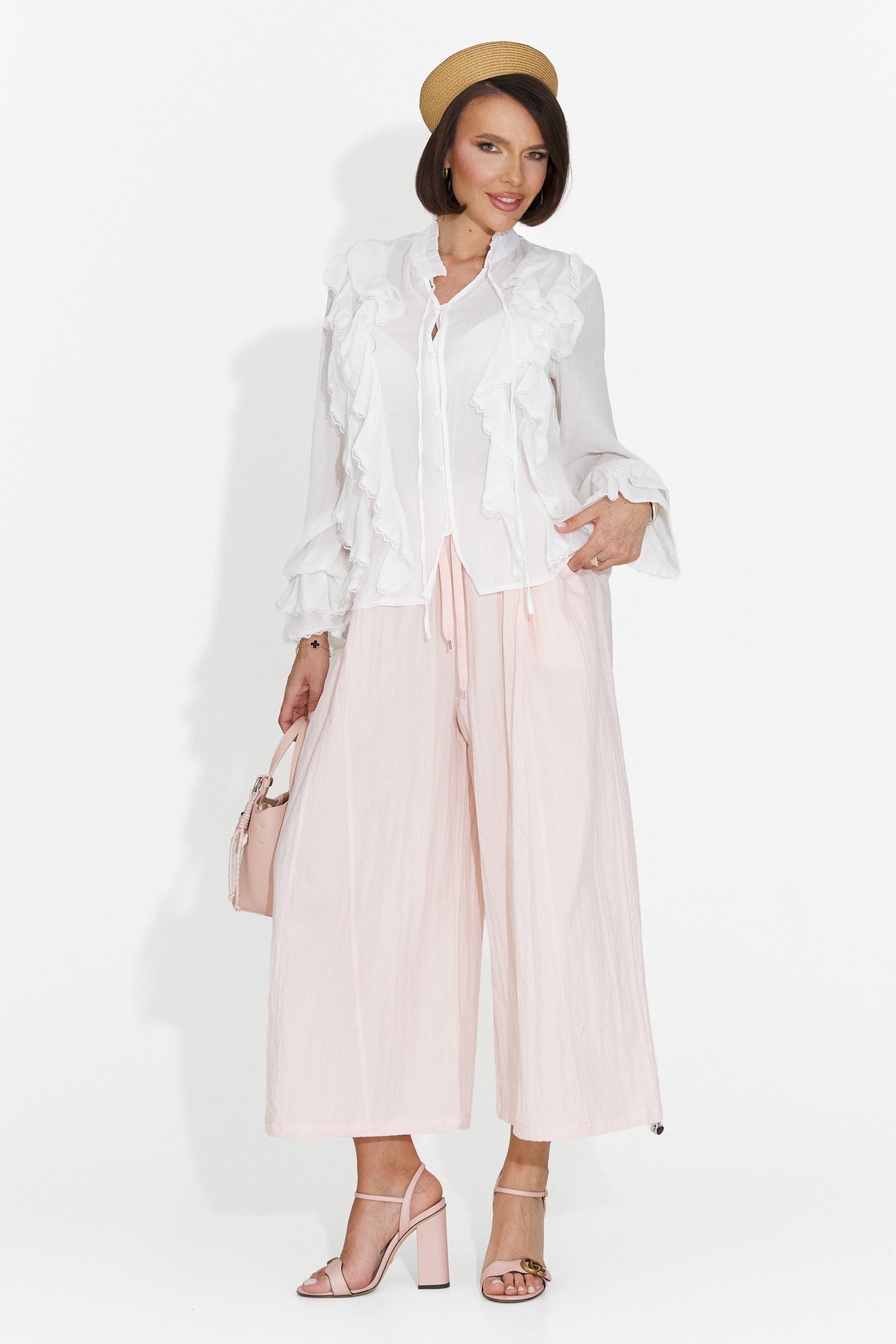 Pantaloni dama casual roz Lyhok Bogas