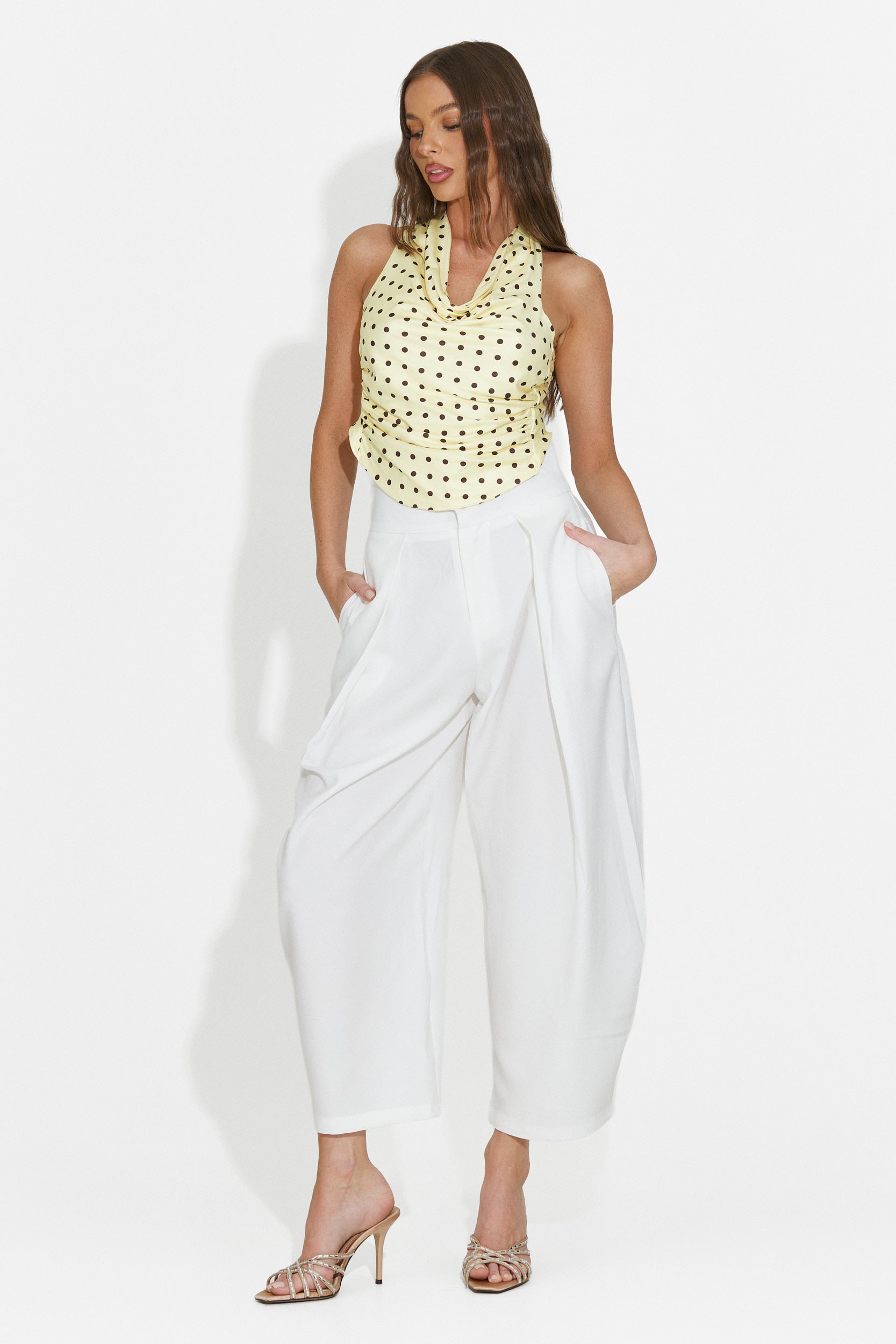 Women's elegant white pants Kemily Bogas