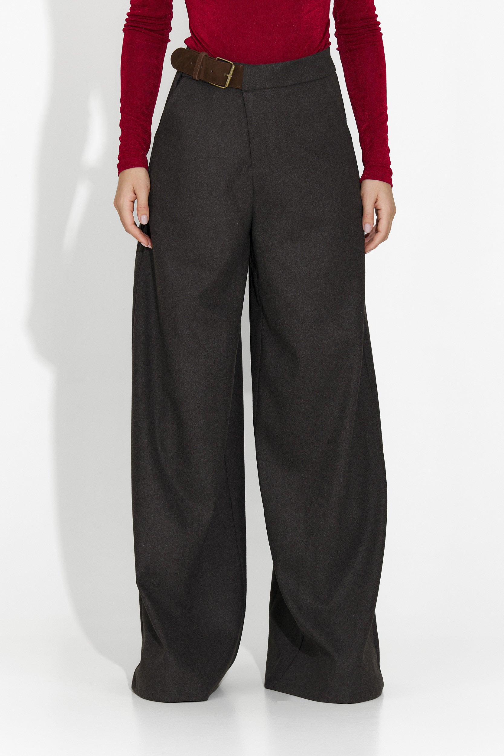 Eleganckie szare spodnie damskie Velira Bogas