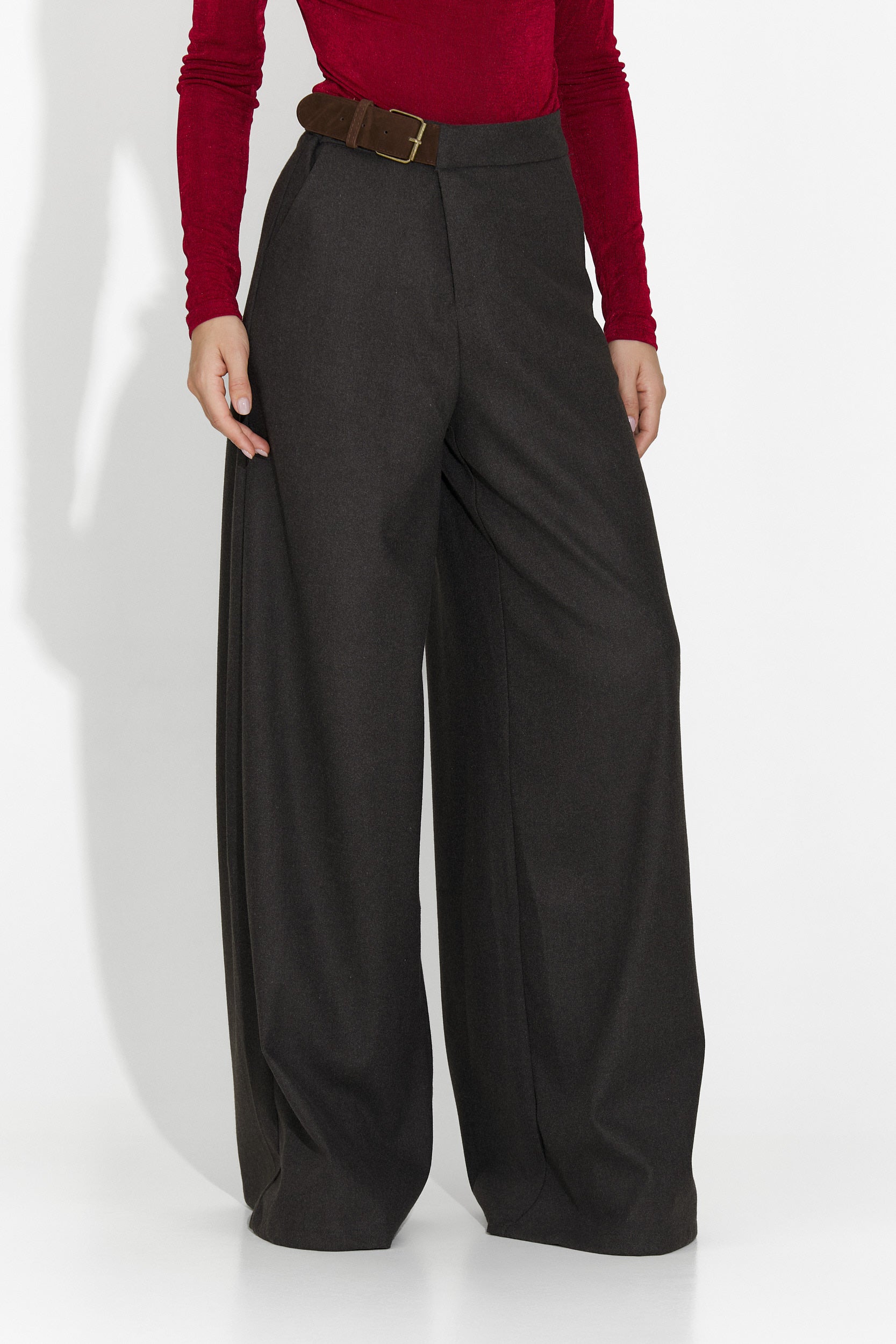 Eleganckie szare spodnie damskie Velira Bogas