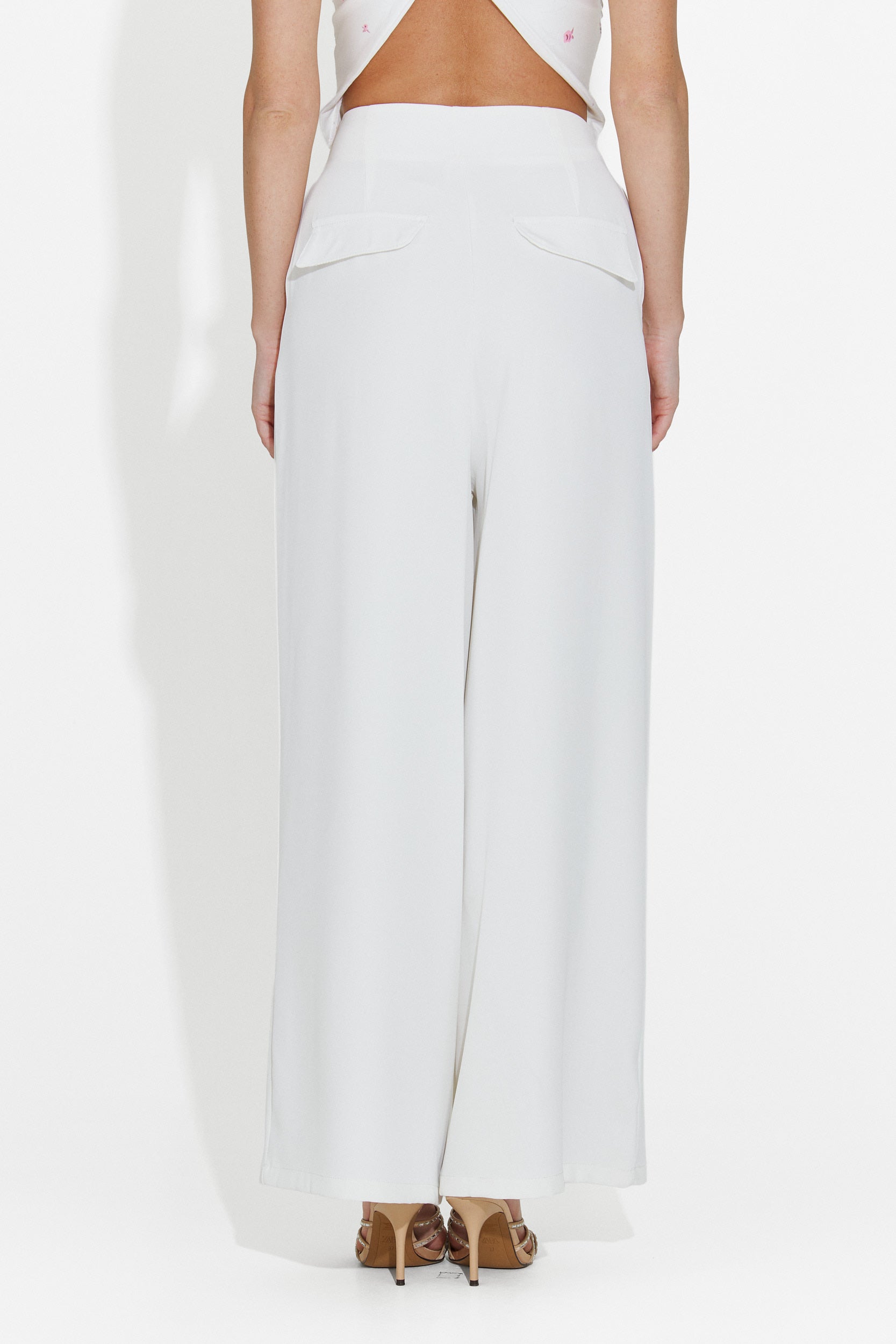 Women's long elegant white pants Crystia Bogas