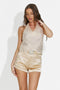 Women's gold short pants Cremosi Bogas