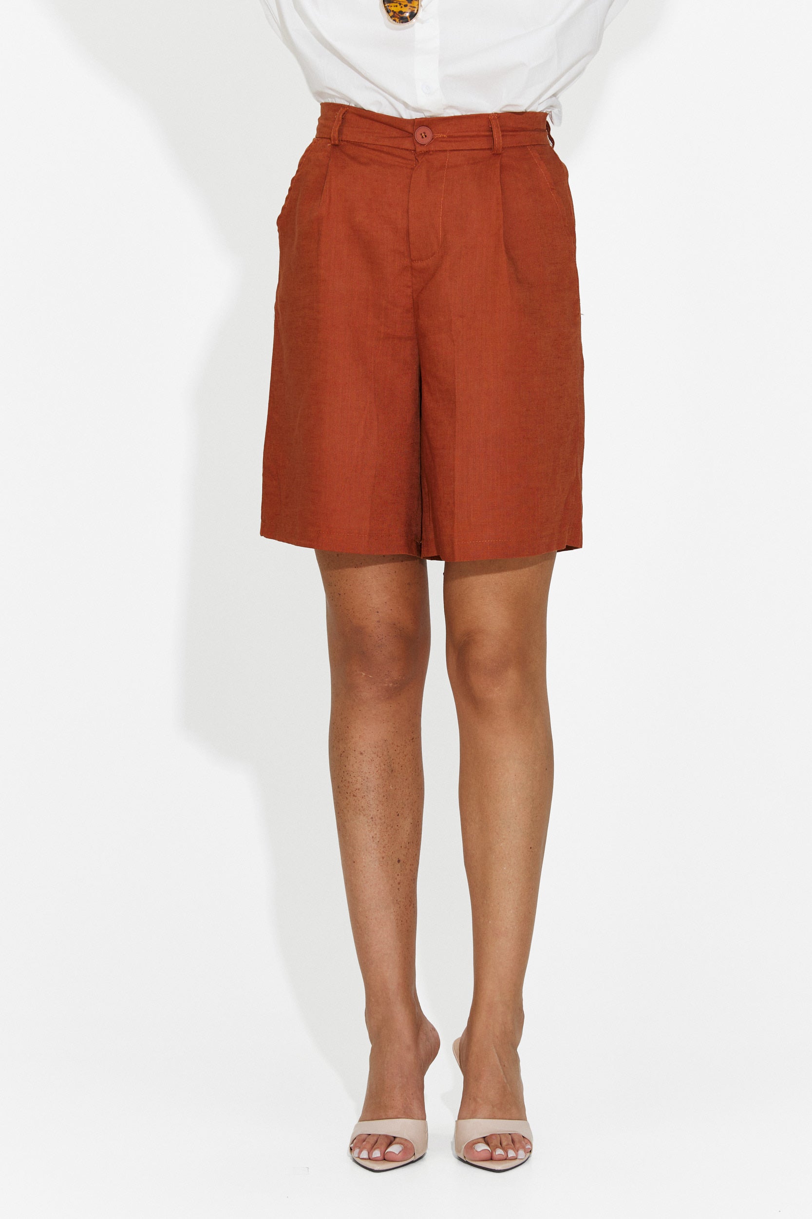 Short brick-colored women's pants Silvioma Bogas
